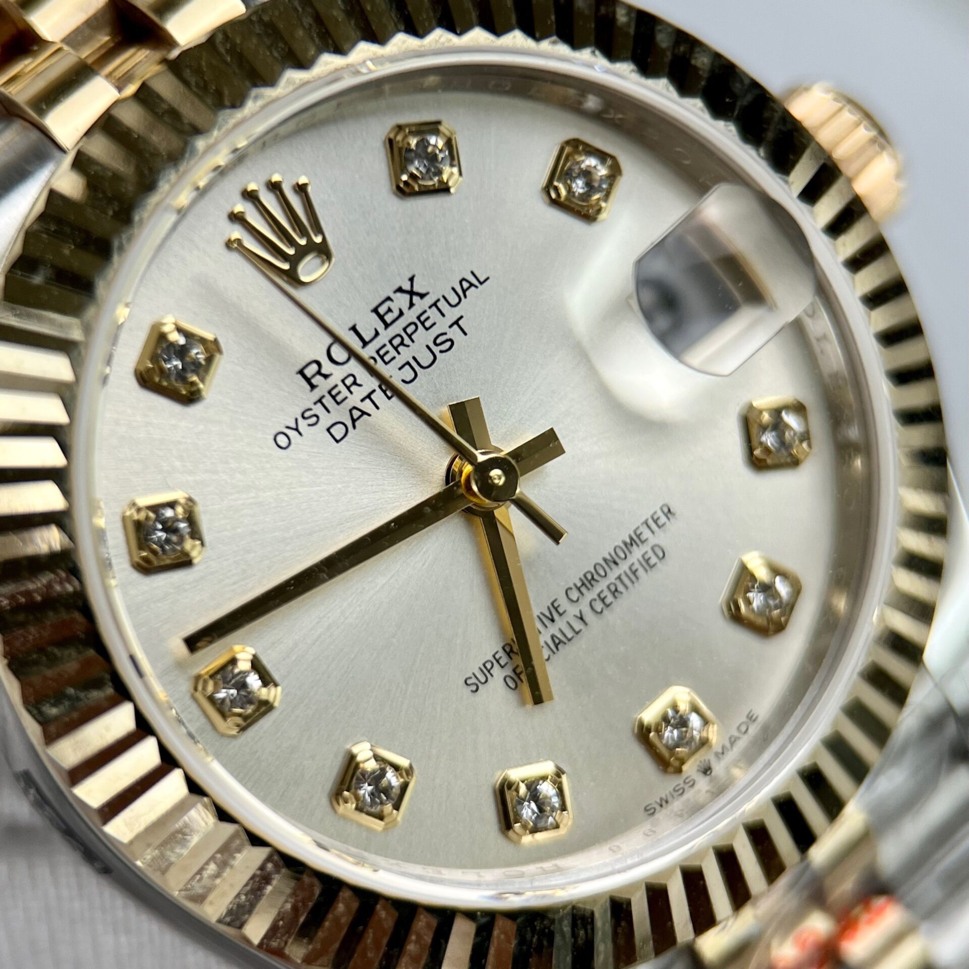 Rolex DateJust Replica Watch 18K Gold Wrapped White Dial GM Factory 31mm - Soul Replicas
