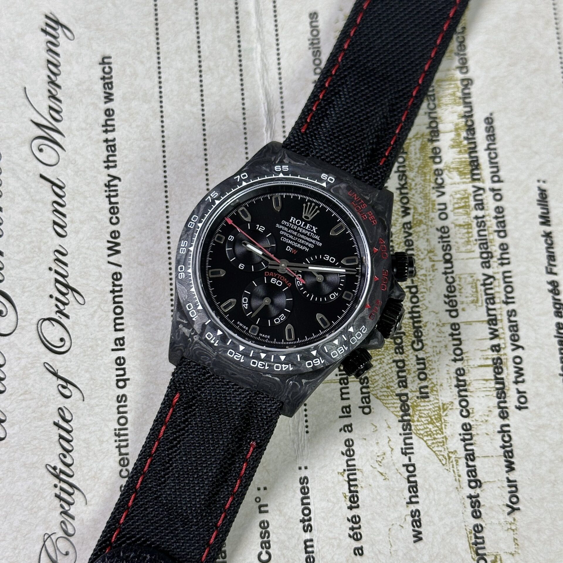 Rolex Daytona Diw Carbon Super Light Replica Watch 40mm - Soul Replicas