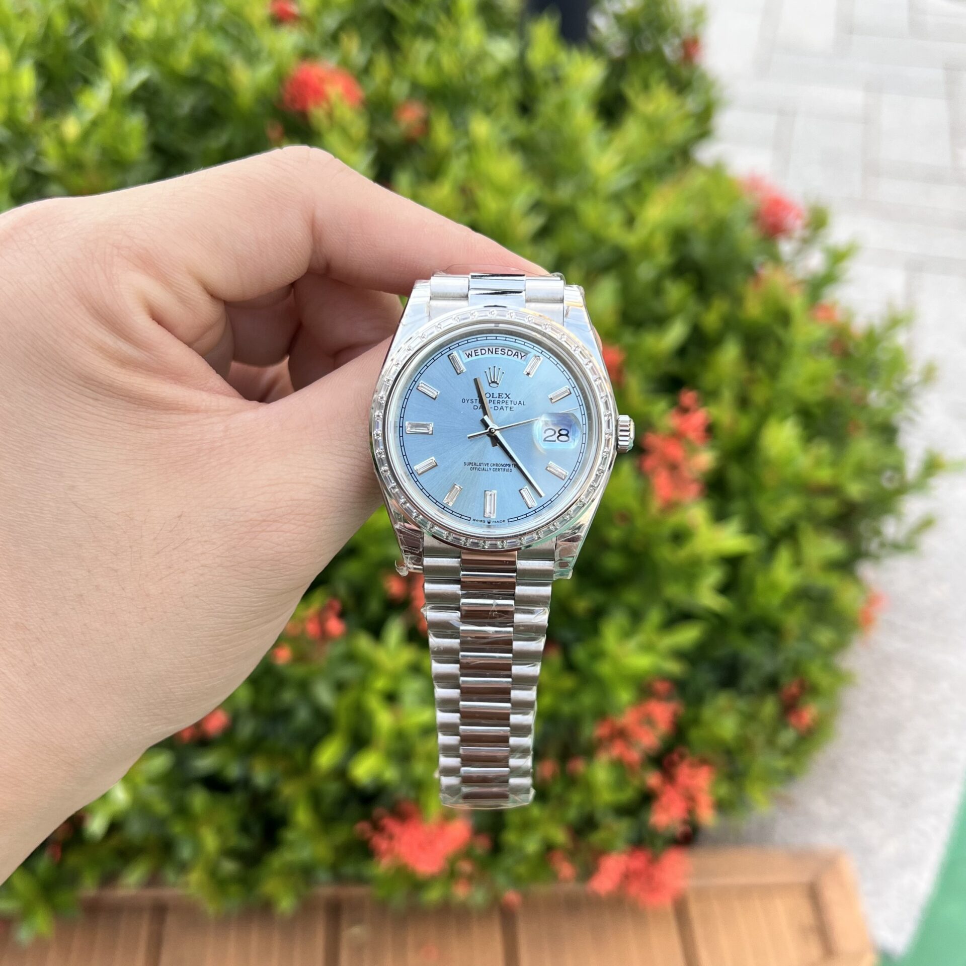 Rolex Day-Date Replica Watch Ice Blue Dial GS Factory 40mm - Soul Replicas