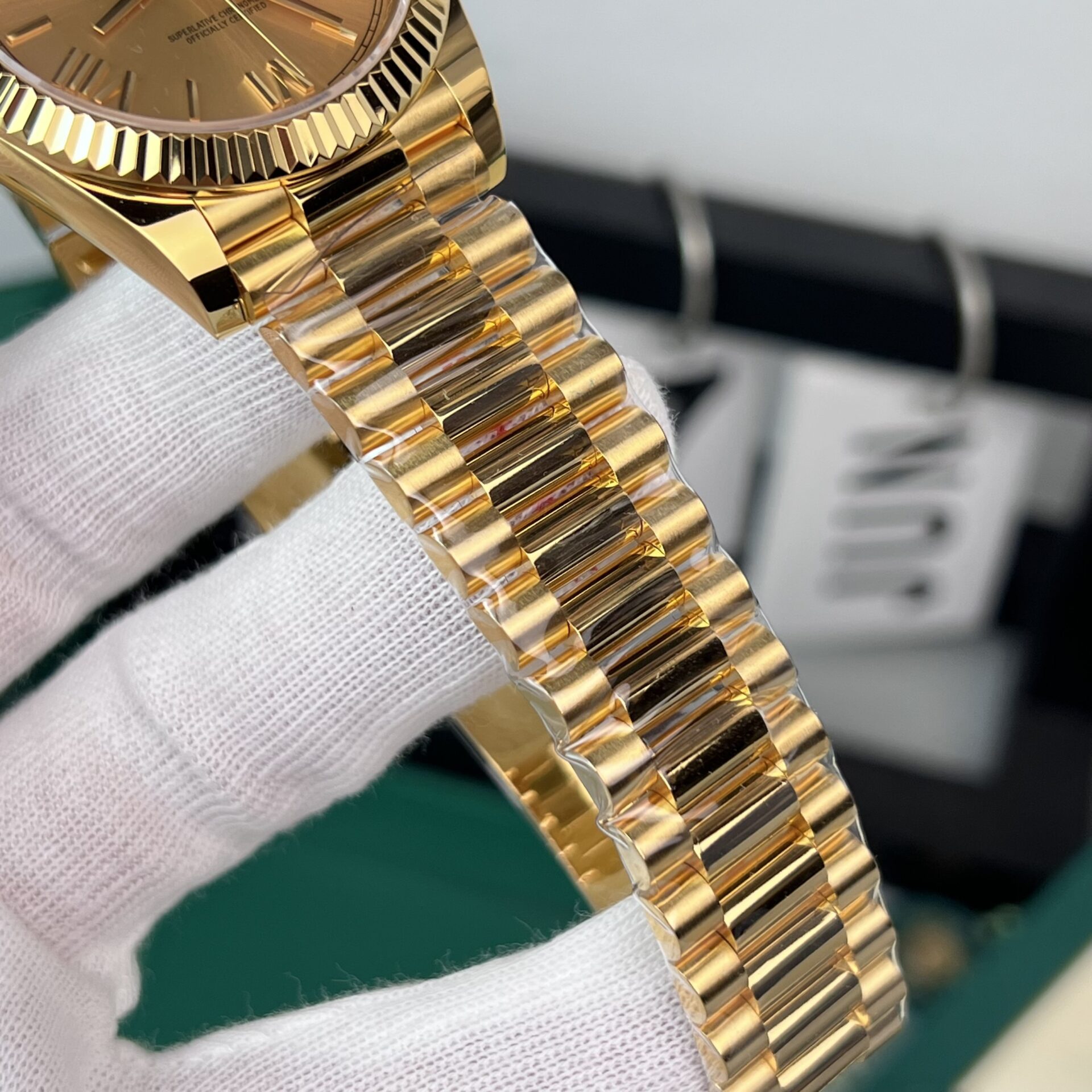 Rolex Day-Date Gold Wrapped Replica Watch Champagne Gold Dial GM V2 40mm - Soul Replicas