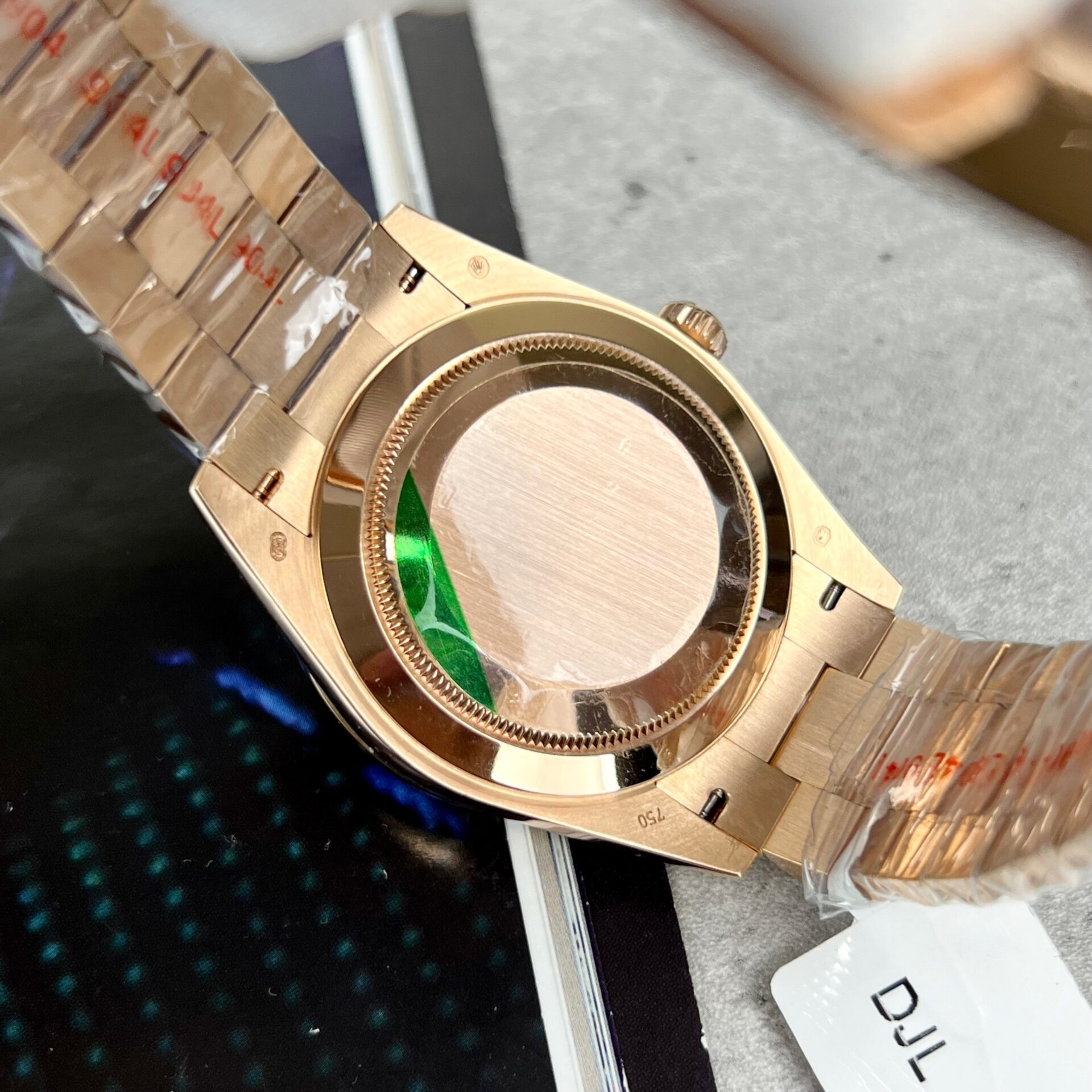 Rolex Day-Date Gold Wrapped Replica Watch With Moissanite Ruby Red Diamond 40mm - Soul Replicas