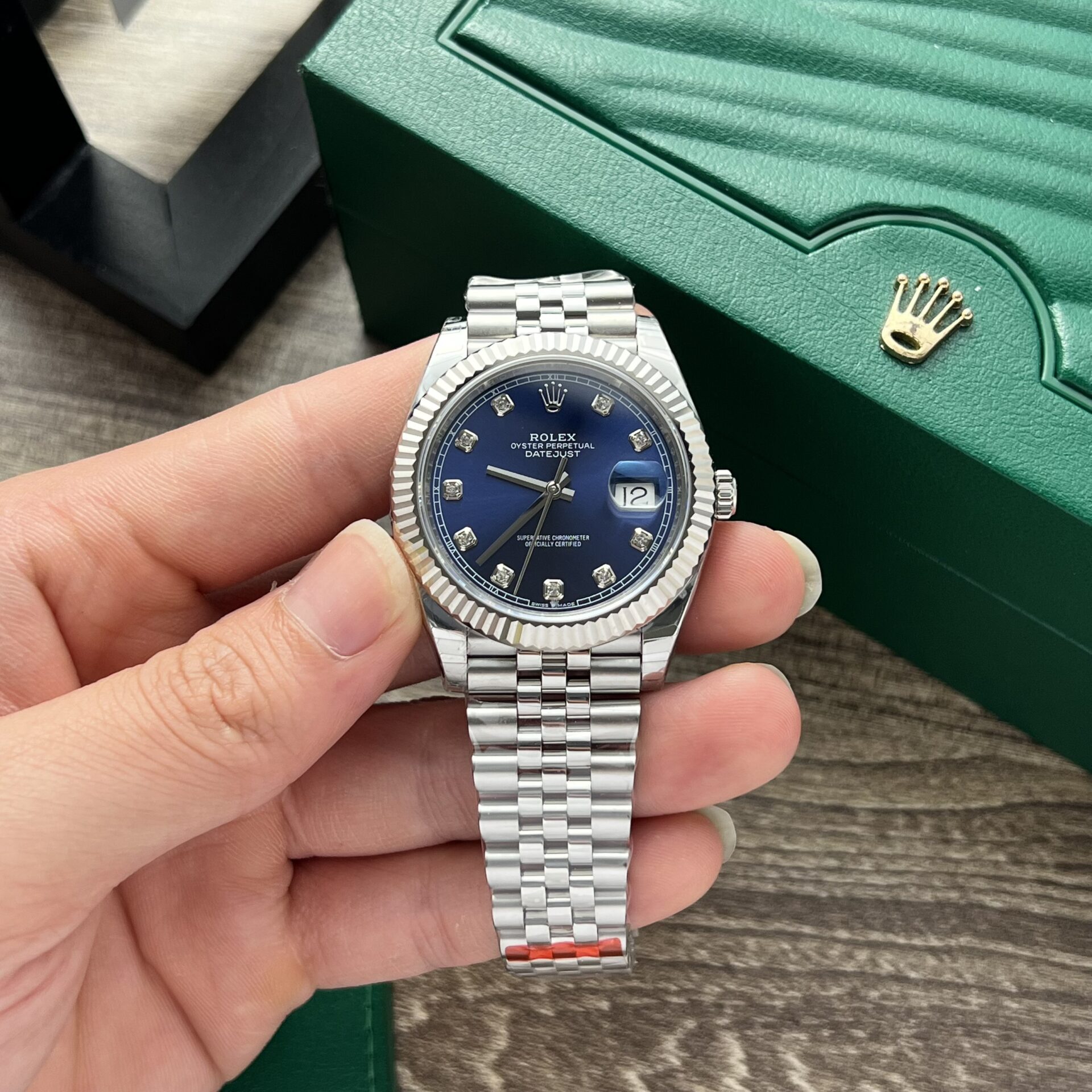 Rolex DateJust Replica 1:1 Watch Blue Dial Jubilee Strap EW Factory 36-41mm - Soul Replicas