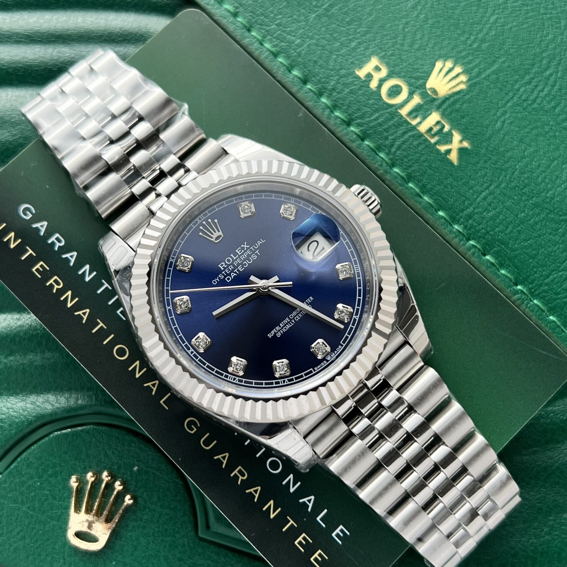 Rolex DateJust Replica 1:1 Watch Blue Dial Jubilee Strap EW Factory 36-41mm - Soul Replicas