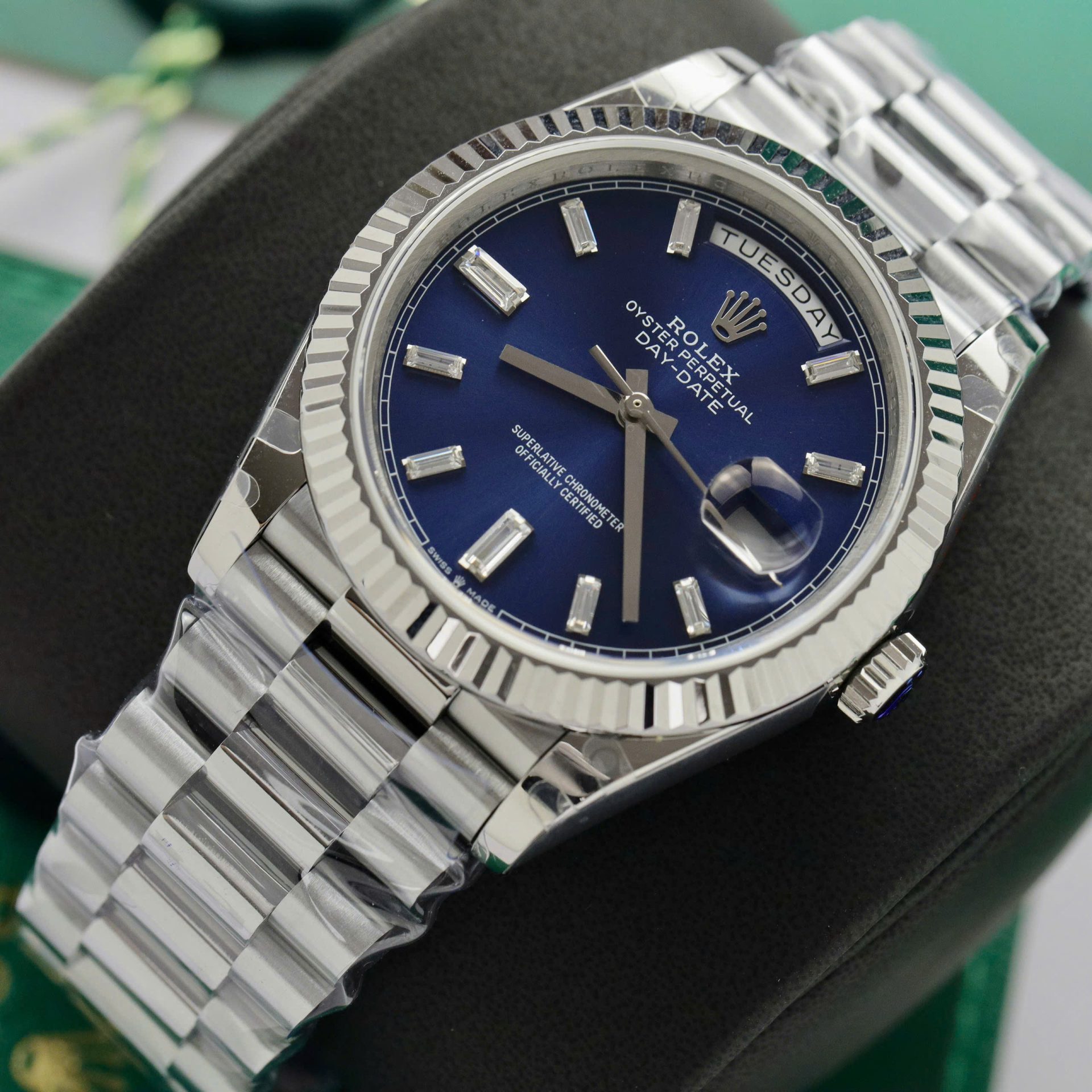 Rolex Replica Watch Day-Date 228236 Dial Blue Weight 178gram GM Factory 40mm - Soul Replicas