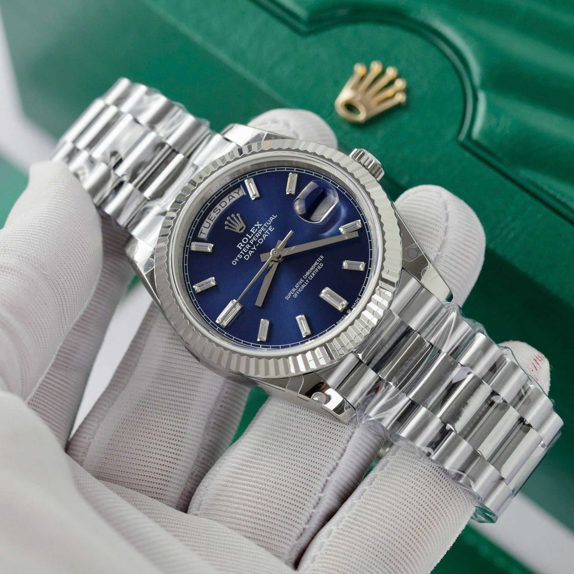 Rolex Replica Watch Day-Date 228236 Dial Blue Weight 178gram GM Factory 40mm - Soul Replicas