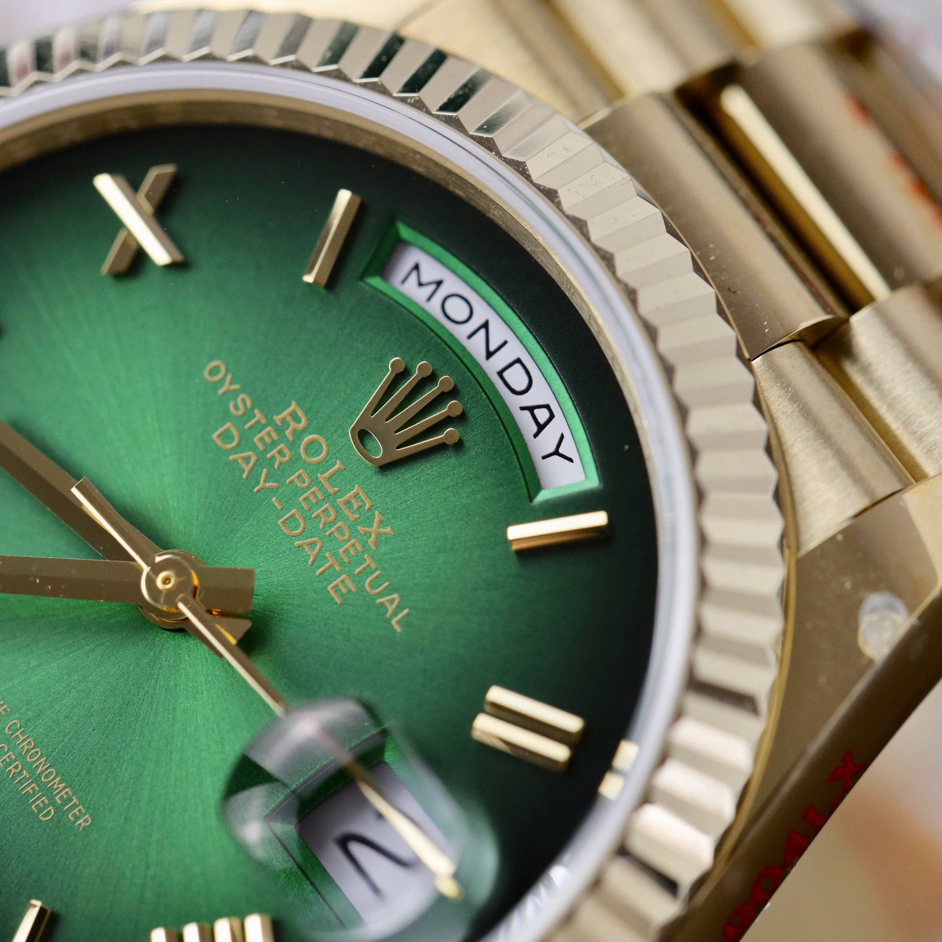 Rolex Day-Date 128238 Replica Watch Green Ombre Dial Weight 158gram QF 36mm - Soul Replicas