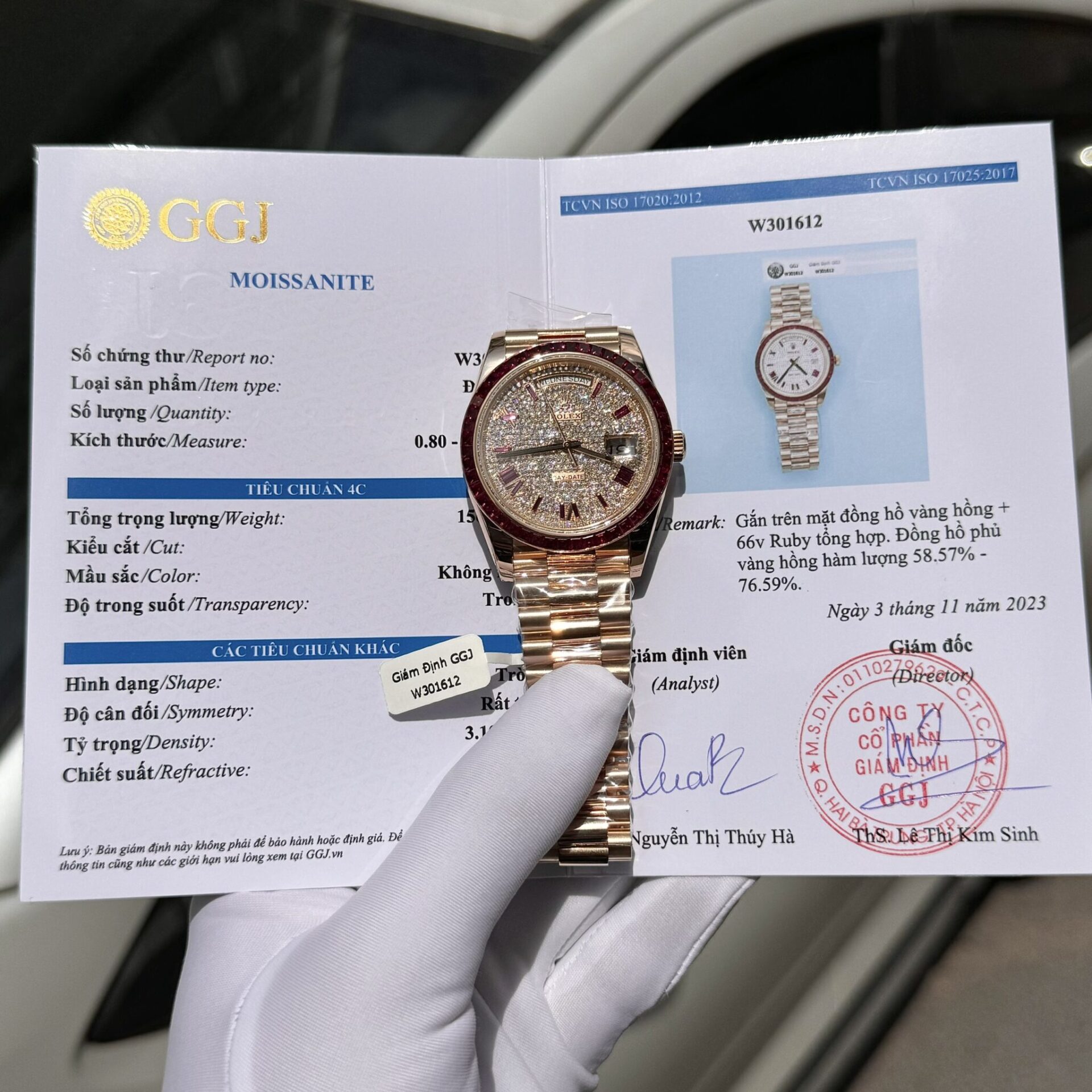 Rolex Best Replica Watch Day-Date Custom Ruby Red & Baguette Moissanite Diamonds GM Factory 40mm - Soul Replicas