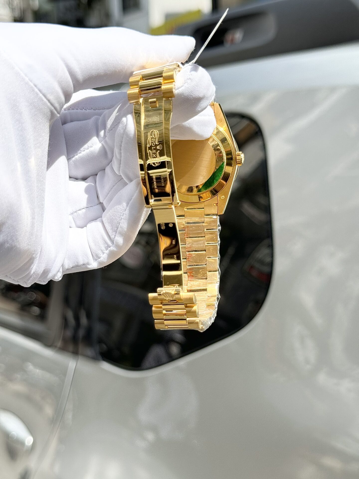 Rolex Day-Date Replica Watch Diamond Moissanite Baguette Gold Wrapped 40mm - Soul Replicas