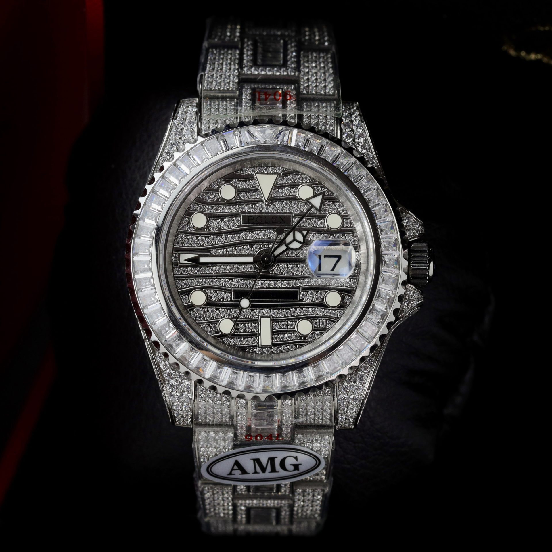 Rolex Replica Watch GMT Master II Custom Full CZ AMG Factory 40mm - Soul Replicas