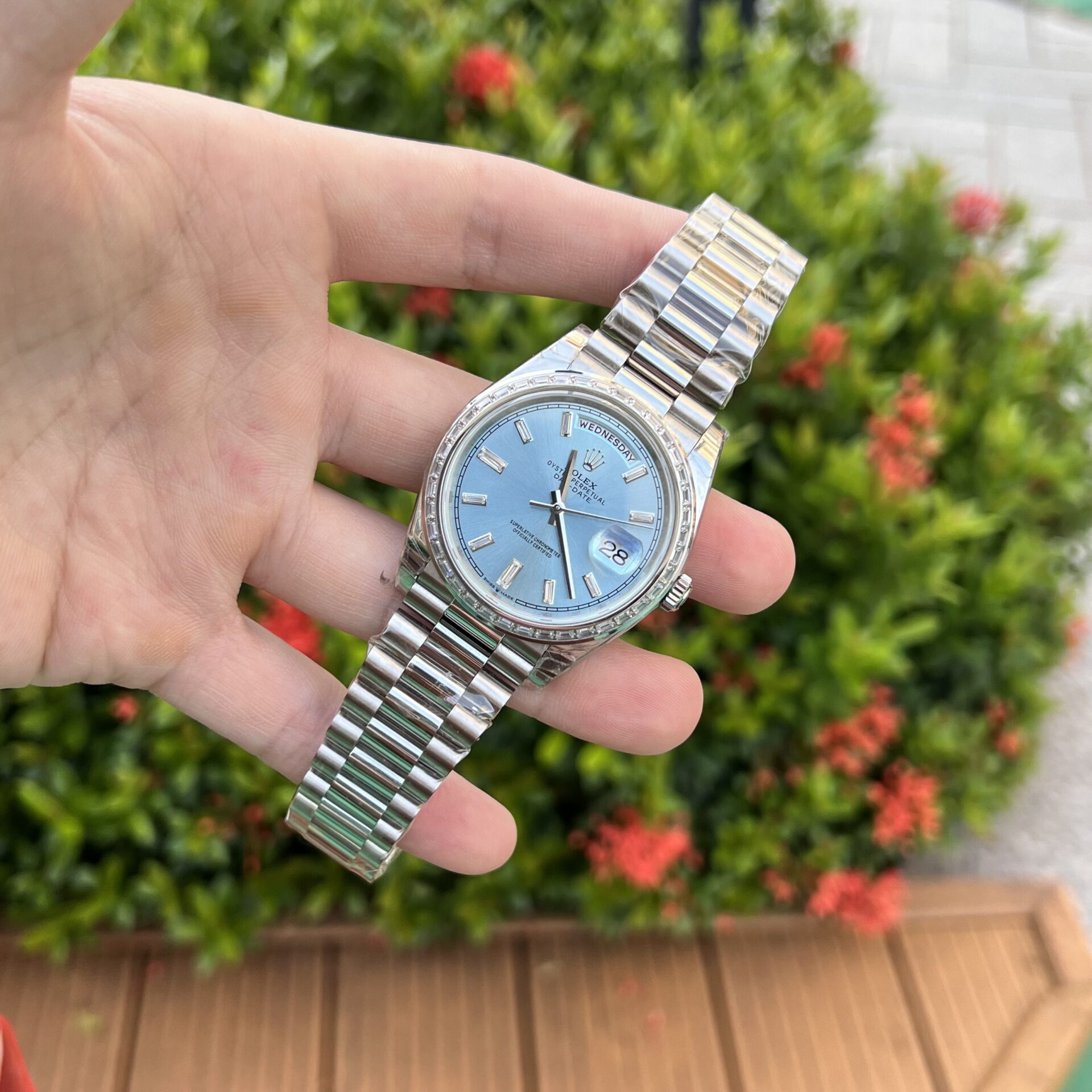 Rolex Day-Date Replica Watch Ice Blue Dial GS Factory 40mm - Soul Replicas