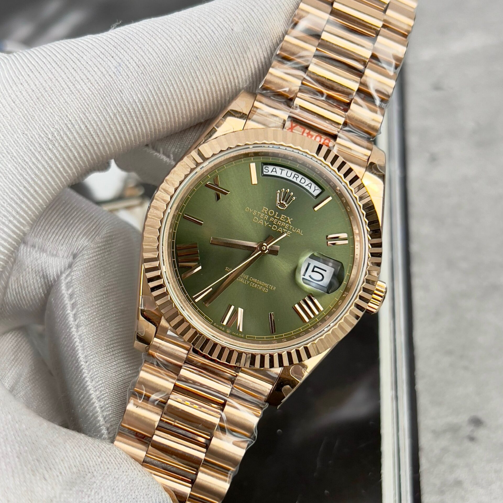 Rolex Day-Date 228235 Green Dial Replica Watch GM Factory 40mm - Soul Replicas