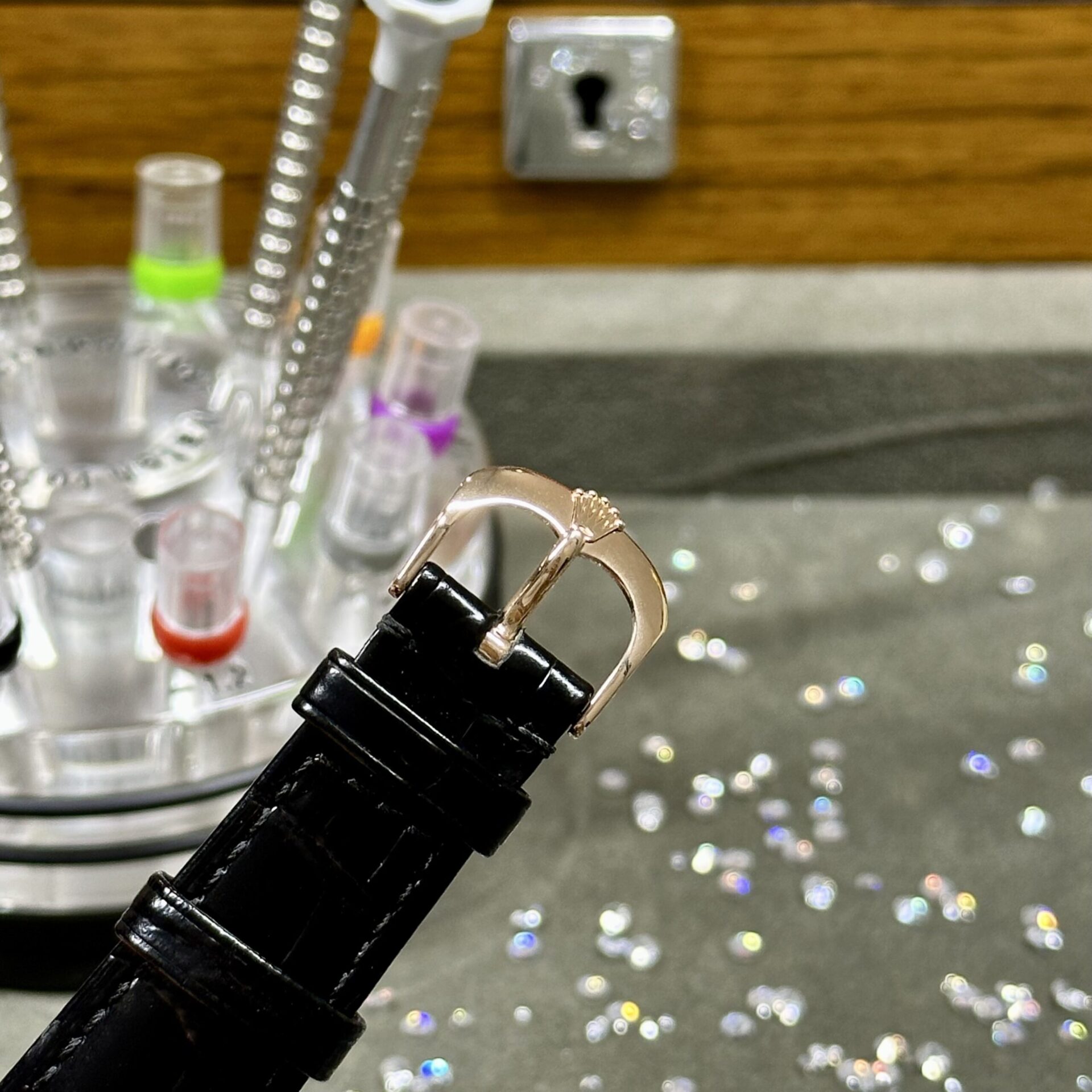 Rolex Replica Watch Cellini Time 50505 Black Dial Leather Strap 39mm - Soul Replicas