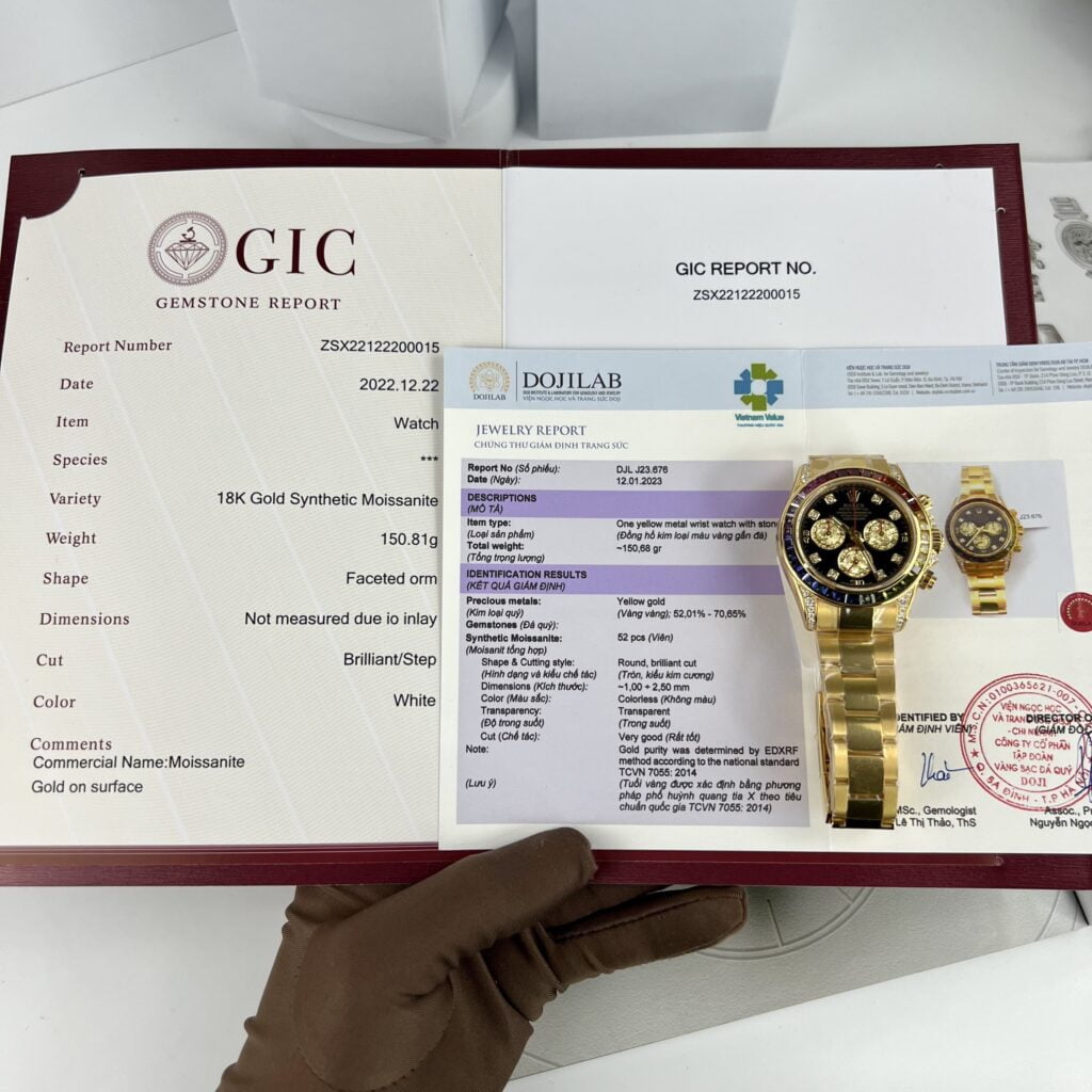 Rolex Best Replica Watch Daytona Rainbow Gold Wrapped And Moissanite Diamond Custom 40mm - Soul Replicas