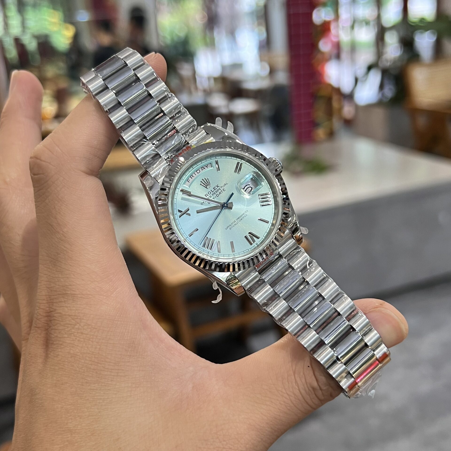 Rolex Day-Date 228236 Replica 1:1 Watch Ice Blue Dial GM Factory 40mm - Soul Replicas