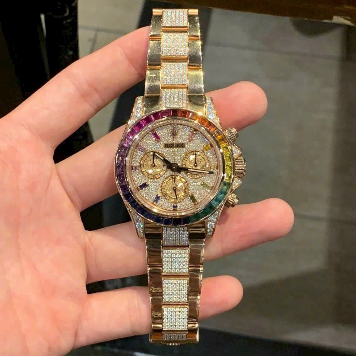 Rolex Daytona Rainbow Replica 1:1 Watch With Full Diamonds 40mm - Soul Replicas
