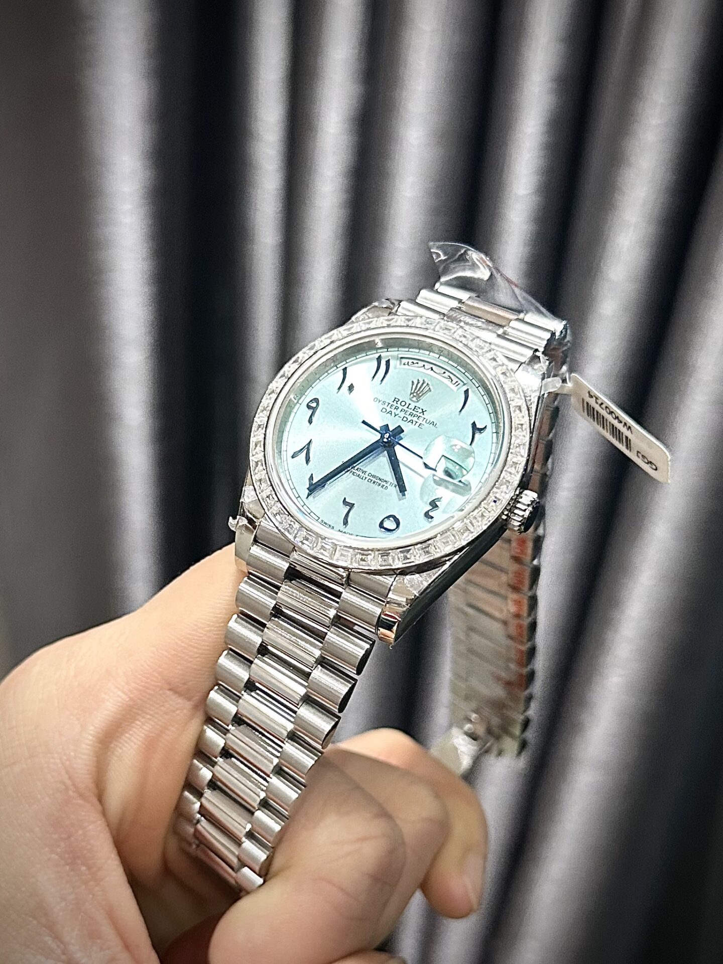 Rolex Day-Date Replica Watch Ice Blue Dial Number Pile Arabic GM Factory 40mm - Soul Replicas