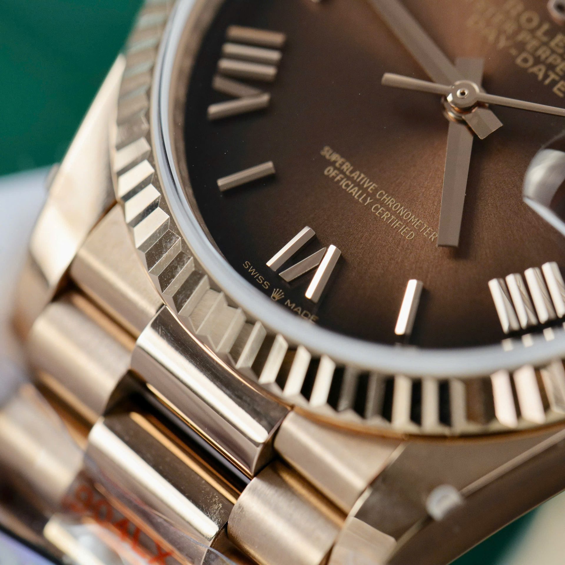 Rolex Day-Date 128235 Replica Watch Dial Chocolate Weight 158gram QF Factory 36mm - Soul Replicas