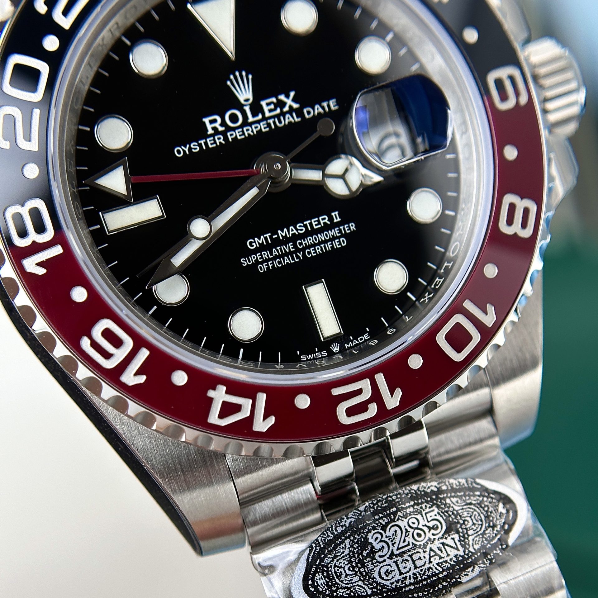 Rolex Replica Watch GMT-Master II Coke Black Dial Strap Jubilee Clean Factory 40mm - Soul Replicas