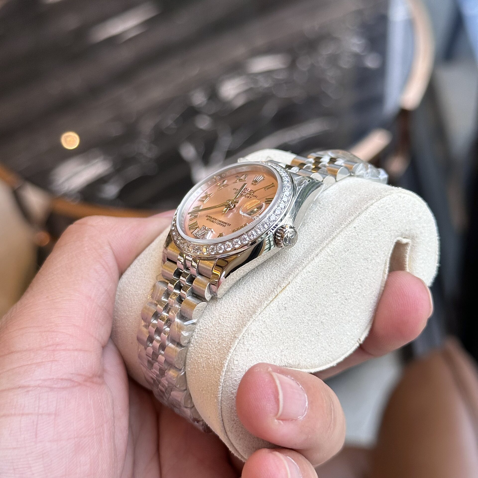 Rolex DateJust With Diamonds Pink Dial Replica Women-s Watch EW 31mm - Soul Replicas