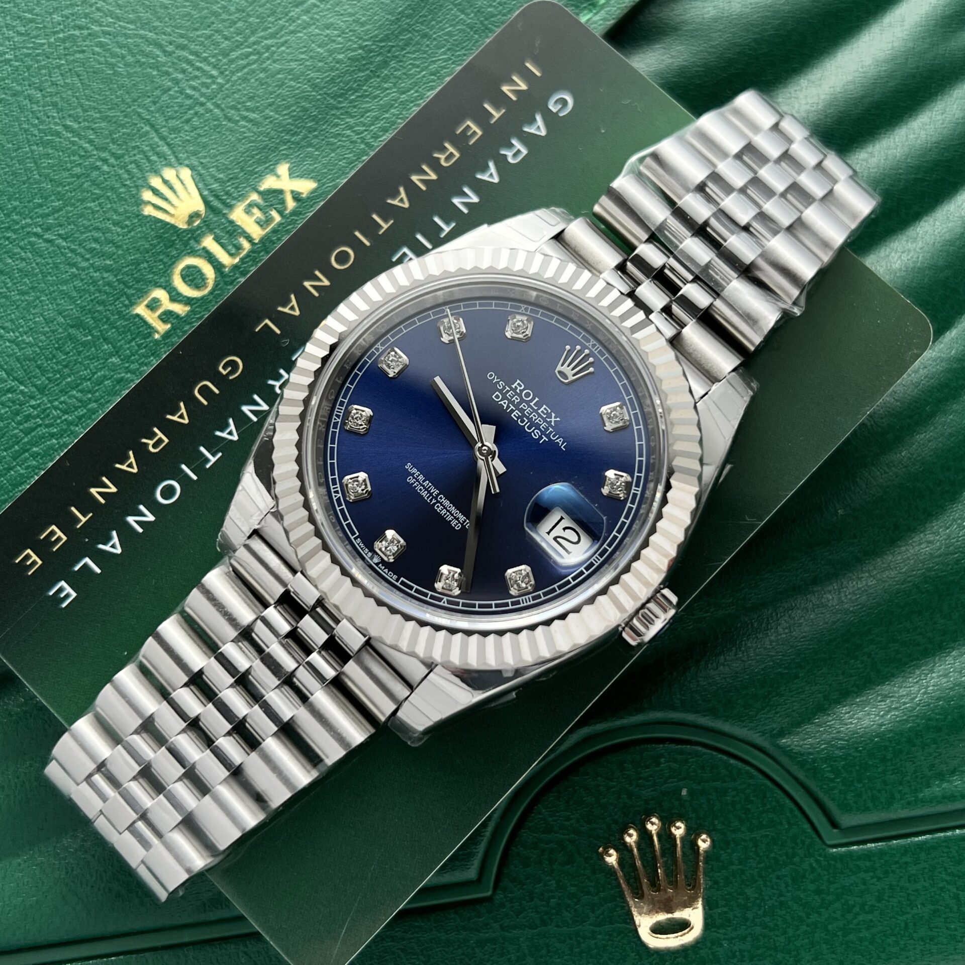 Rolex DateJust Replica 1:1 Watch Blue Dial Jubilee Strap EW Factory 36-41mm - Soul Replicas