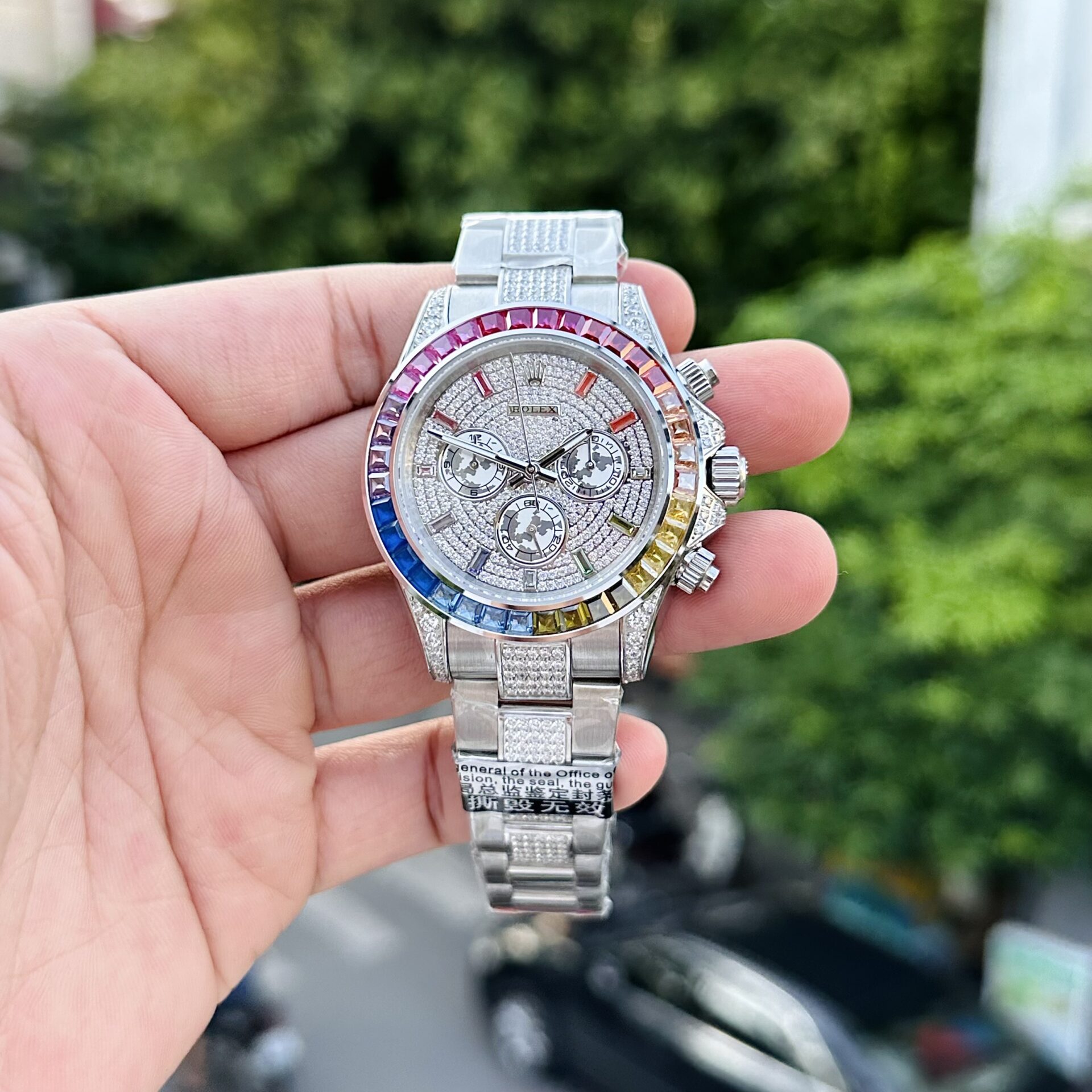 Rolex Daytona Rainbow Best Replica Watch With Full Stone Dial 40mm - Soul Replicas