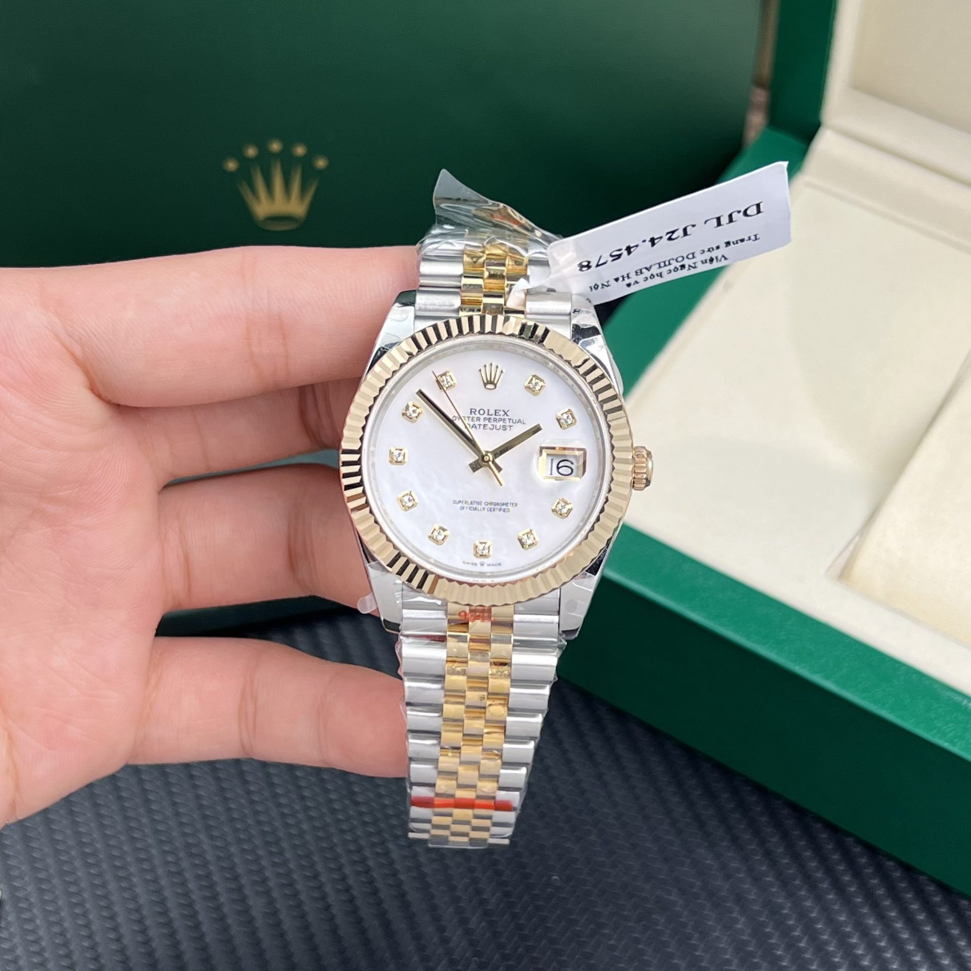Rolex Replica Watch DateJust Gold Wrapped Mother Of Pearl Dial GM Factory 41mm - Soul Replicas