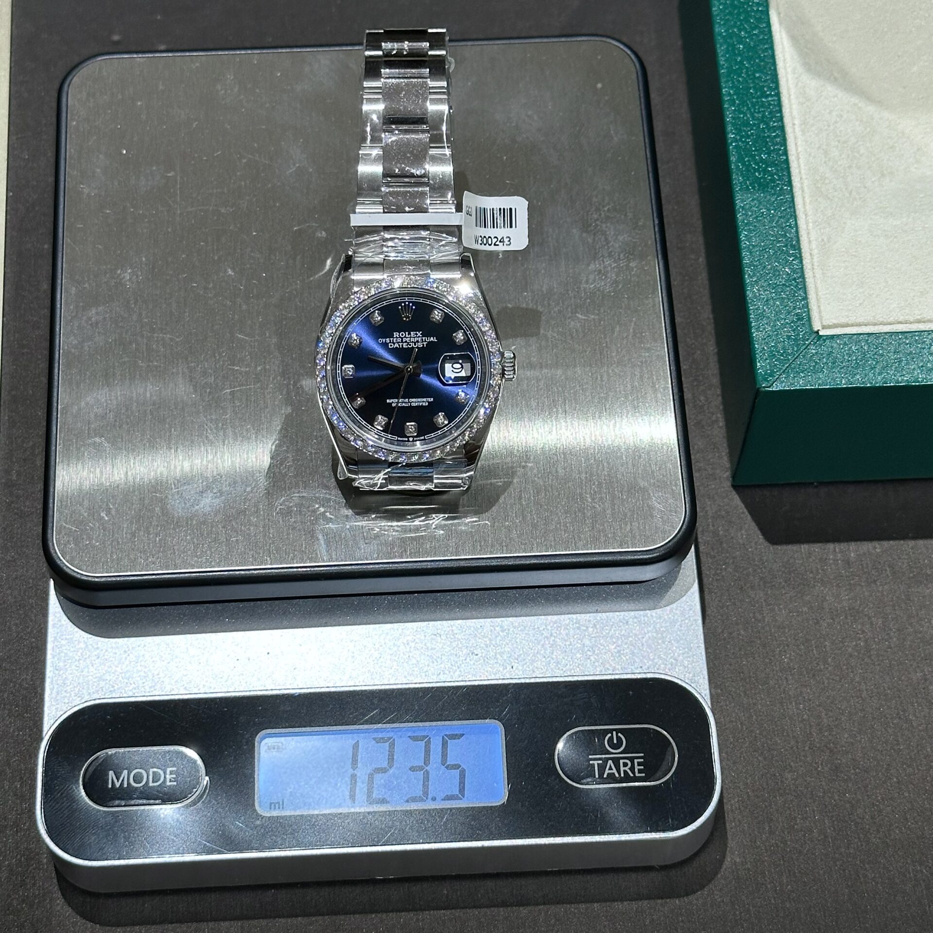 Rolex DateJust Replica Watch With Moissanite Diamond Blue Dial Clean 41mm - Soul Replicas