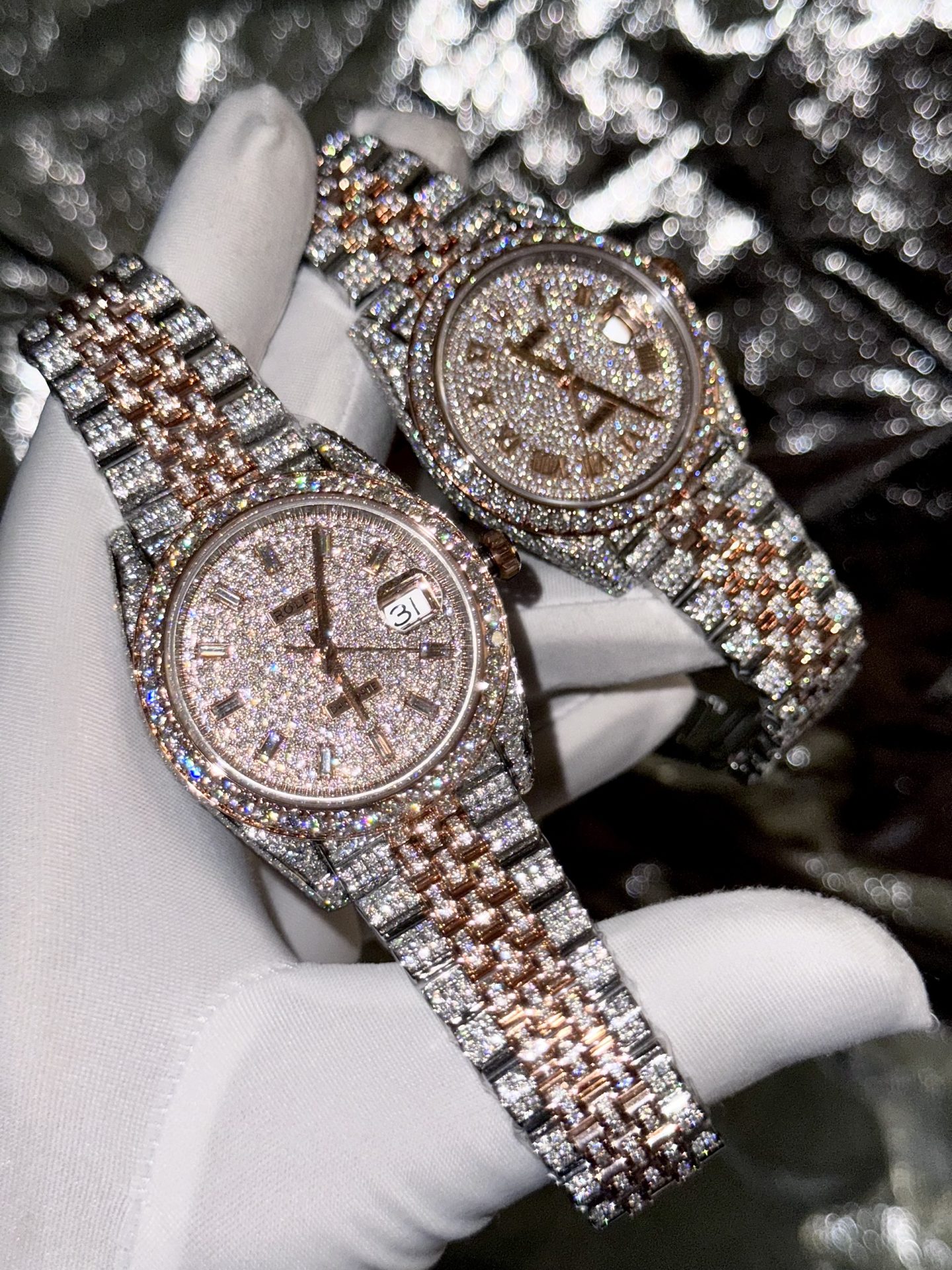 Rolex Replica 1:1 Watch DateJust With Full Diamond Moissanite Hong Kong 41mm - Soul Replicas