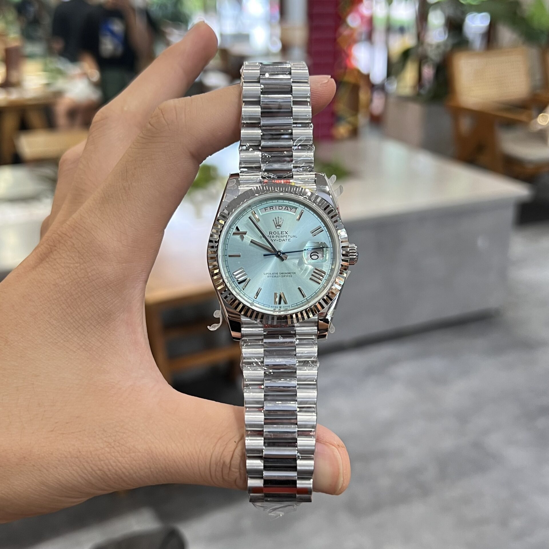 Rolex Day-Date 228236 Replica 1:1 Watch Ice Blue Dial GM Factory 40mm - Soul Replicas