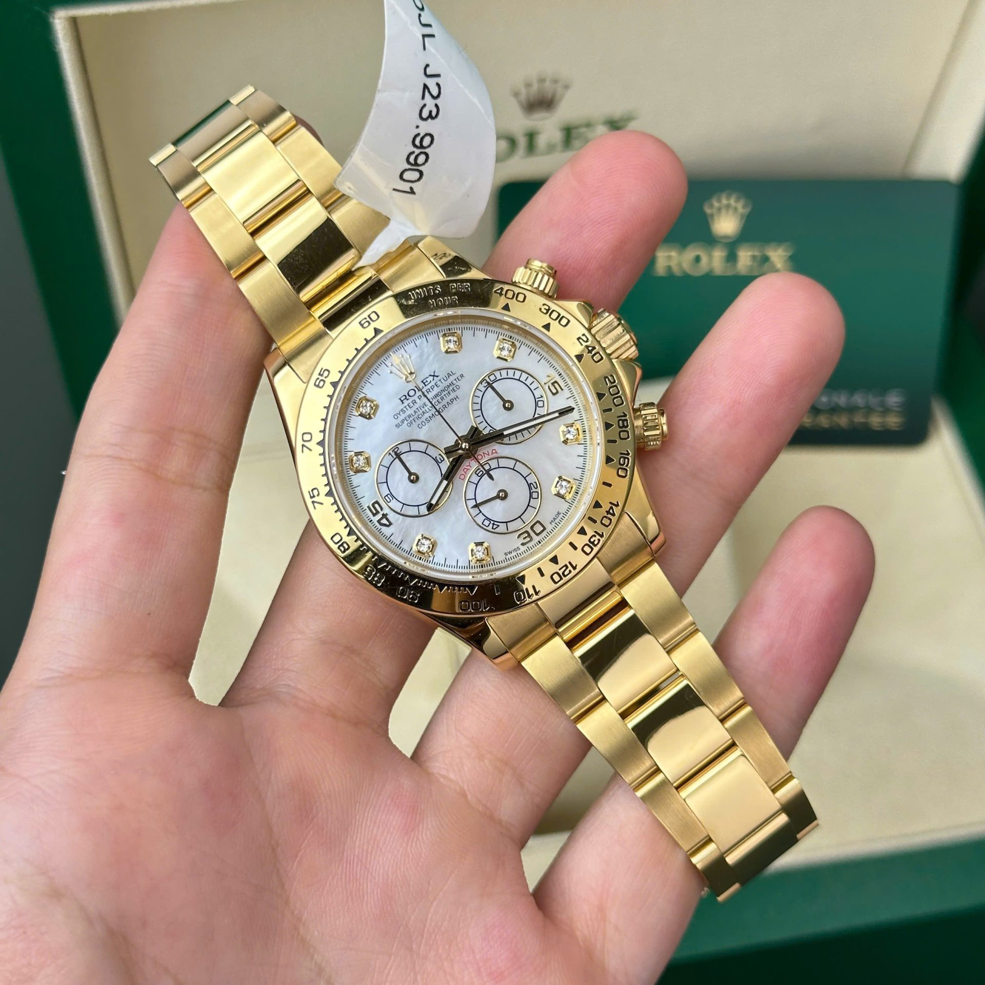 Rolex Daytona 116508 Gold Wrapped Replica 11 Watch Dial Mother Of Pearl 40mm - Soul Replicas
