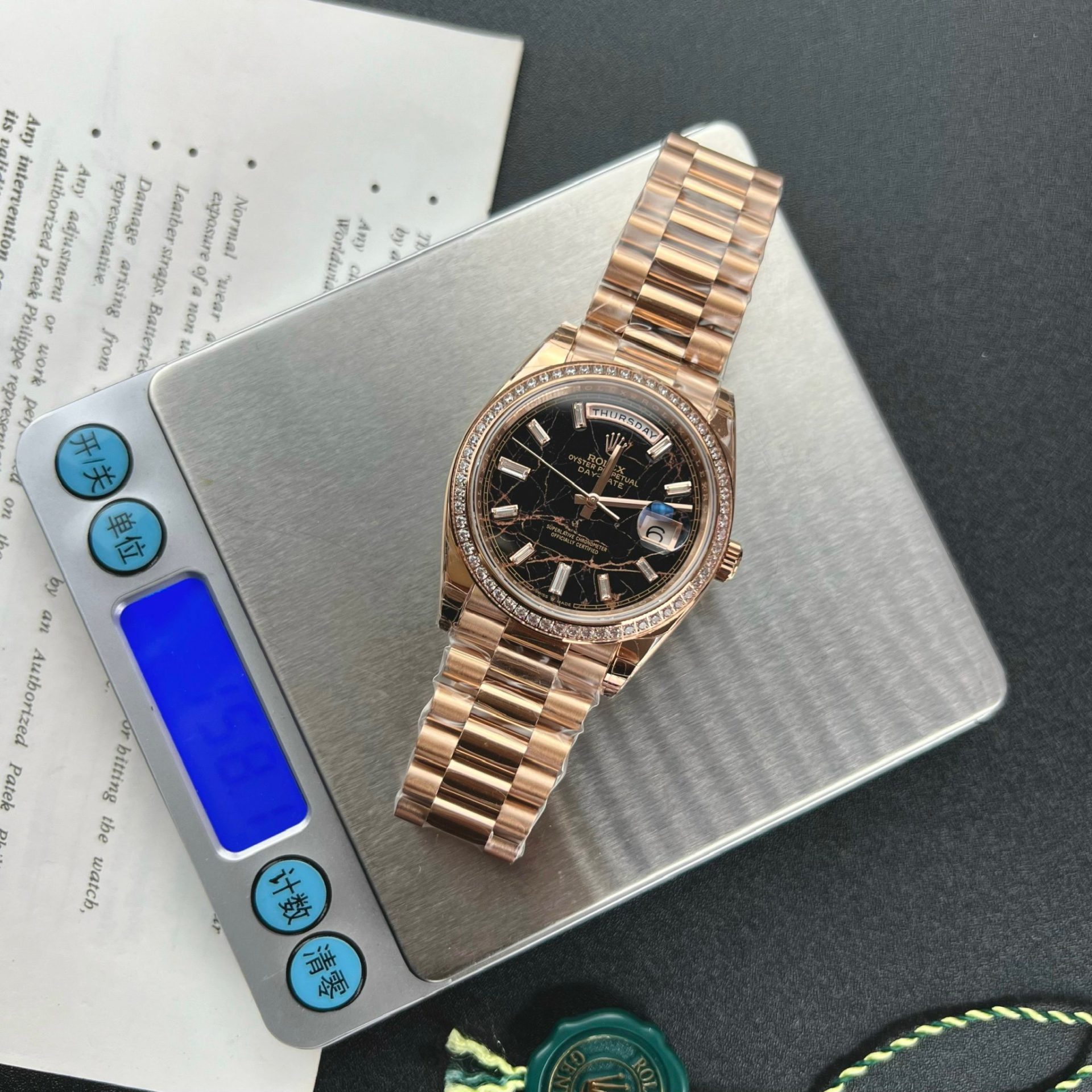 Rolex Replica Watch Day-Date Gold Wrapped Moissanite Diamonds Eisenkiesel Dial GS Factory 40mm - Soul Replicas