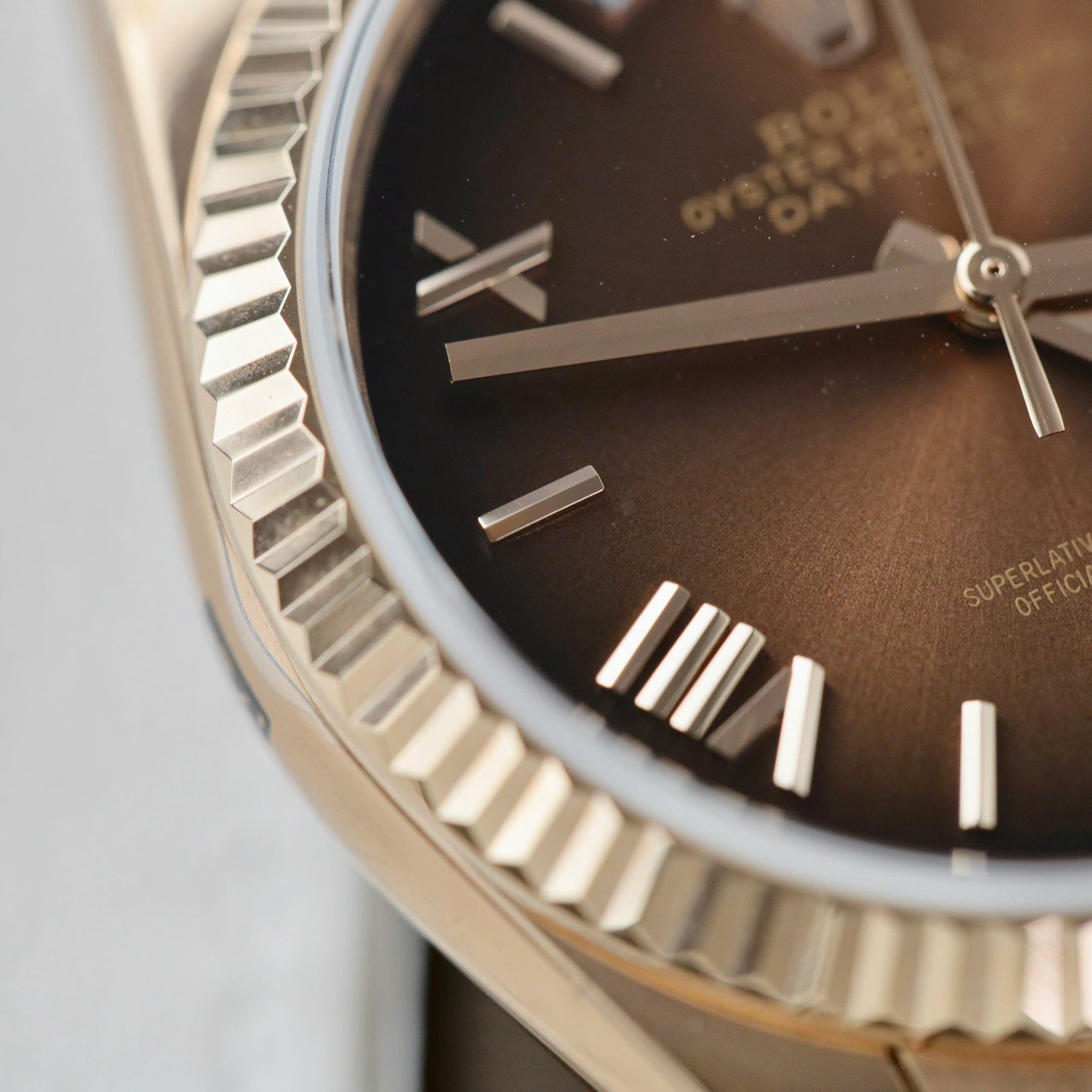 Rolex Day-Date 128235 Replica Watch Dial Chocolate Weight 158gram QF Factory 36mm - Soul Replicas