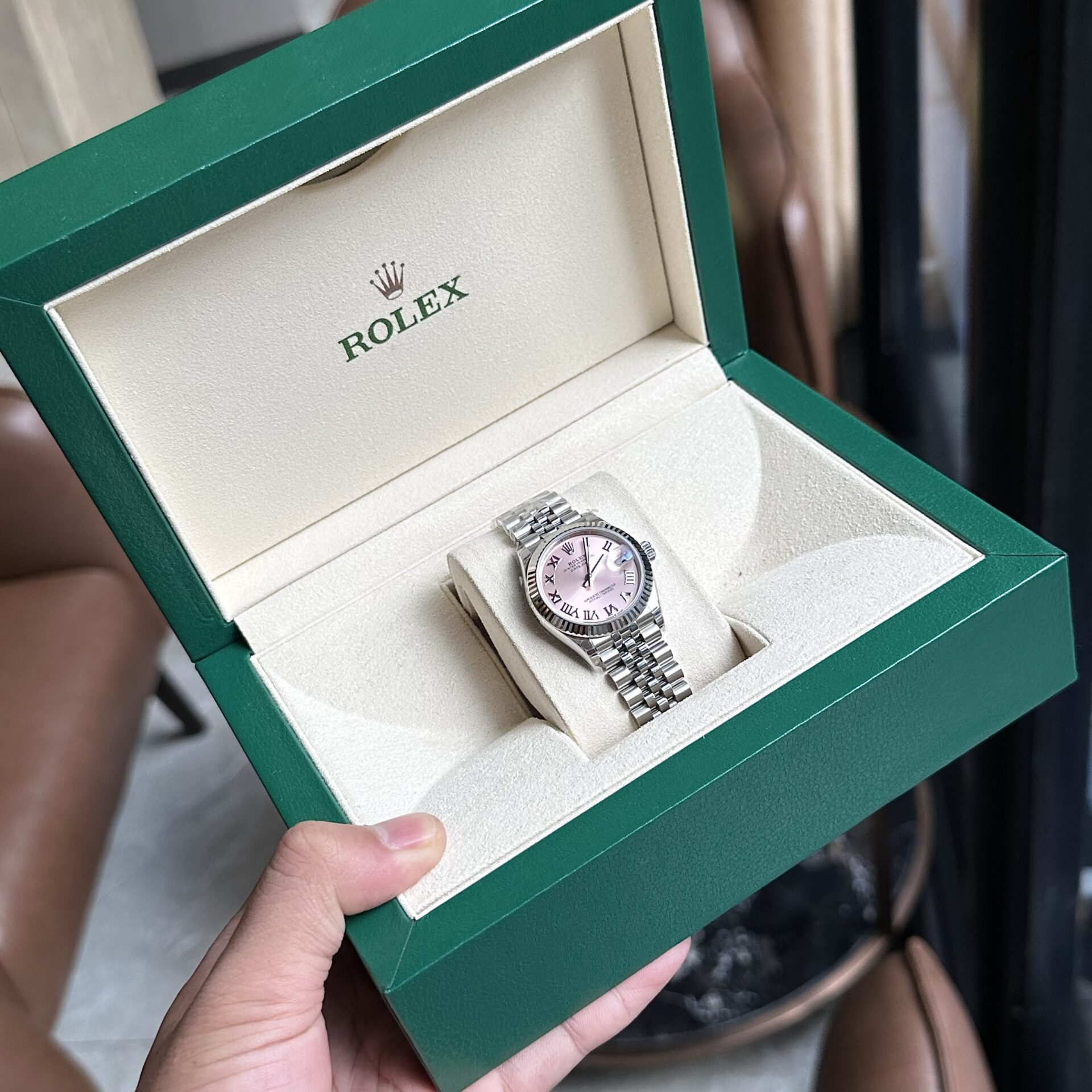 Rolex DateJust Pink Dial Replica Women-s Watch Roman Numerals EW 31mm - Soul Replicas