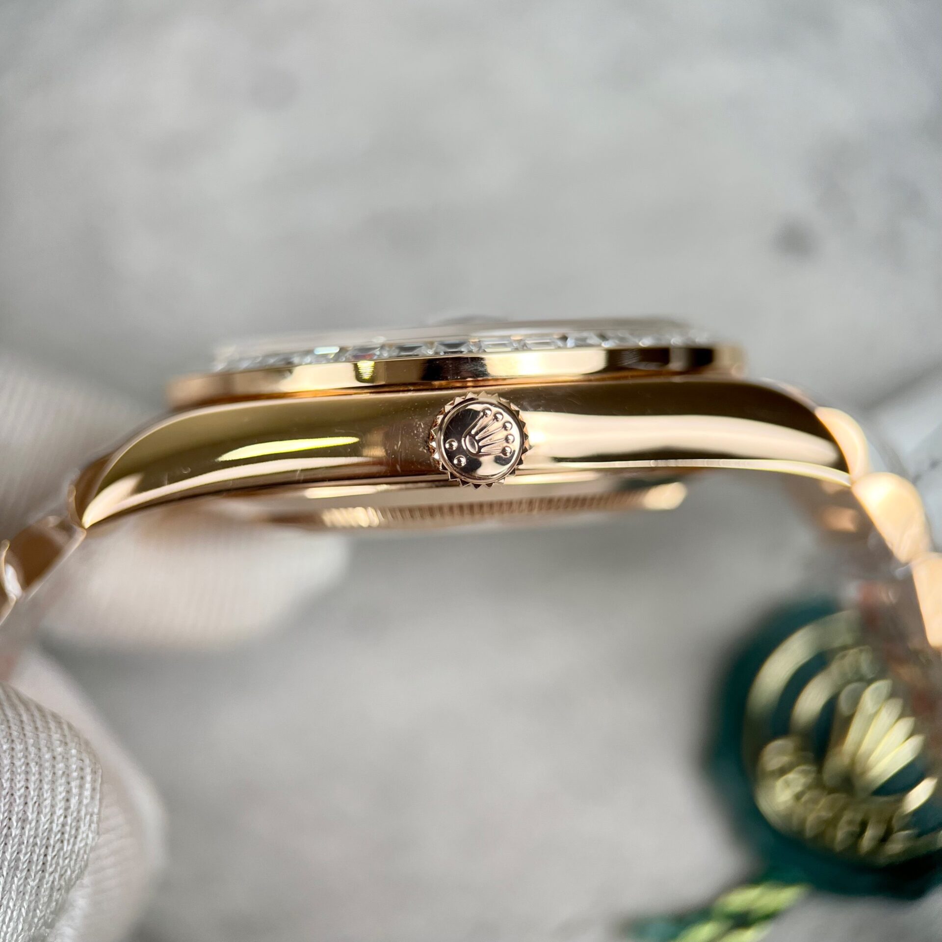 Rolex Day-Date Gold Wrapped Replica Watch With Moissanite Ruby Red Diamond 40mm - Soul Replicas