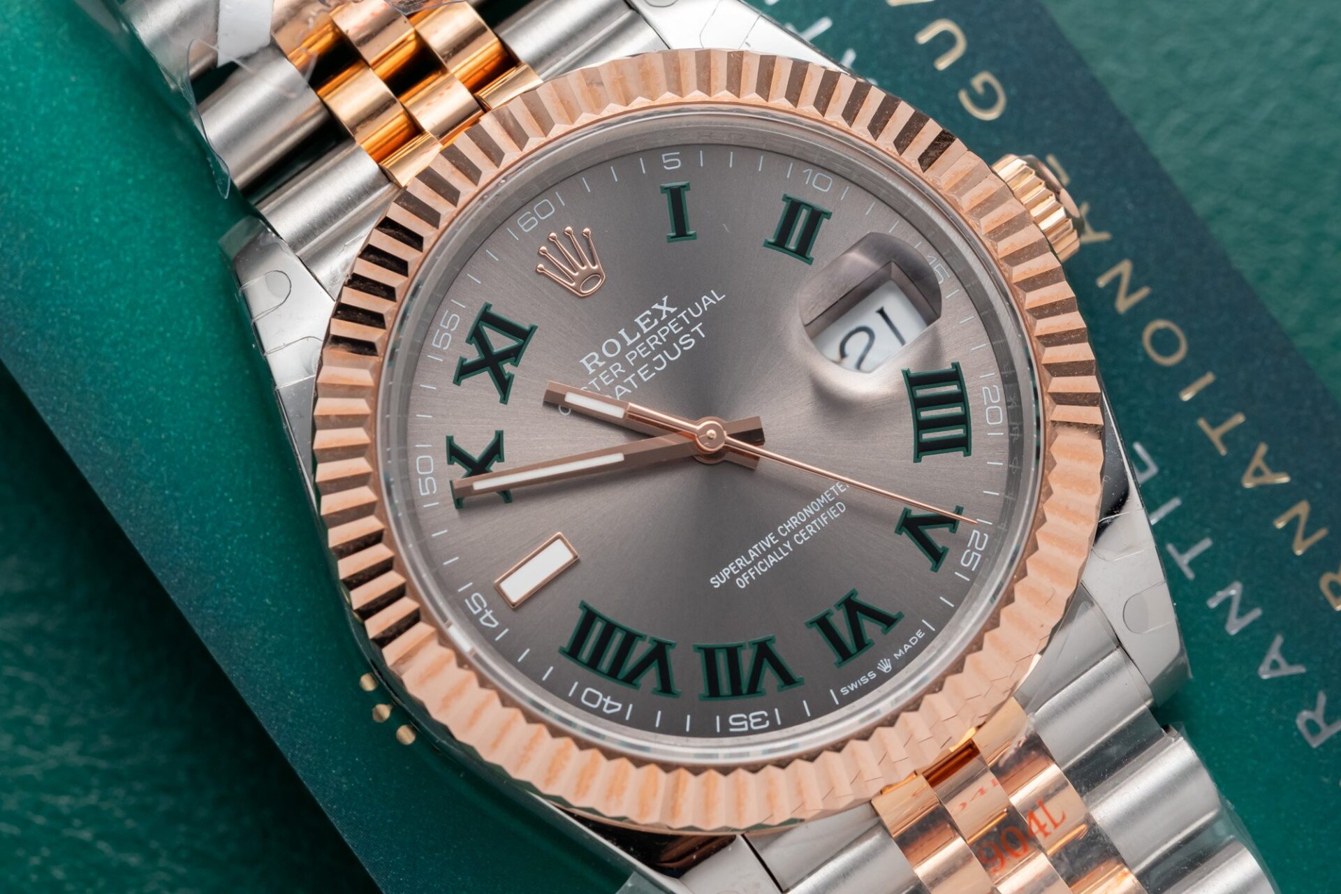 Rolex Best Replica Watch DateJust Rose Gold Wrapped Wimbledon Dial GM Factory 41mm - Soul Replicas