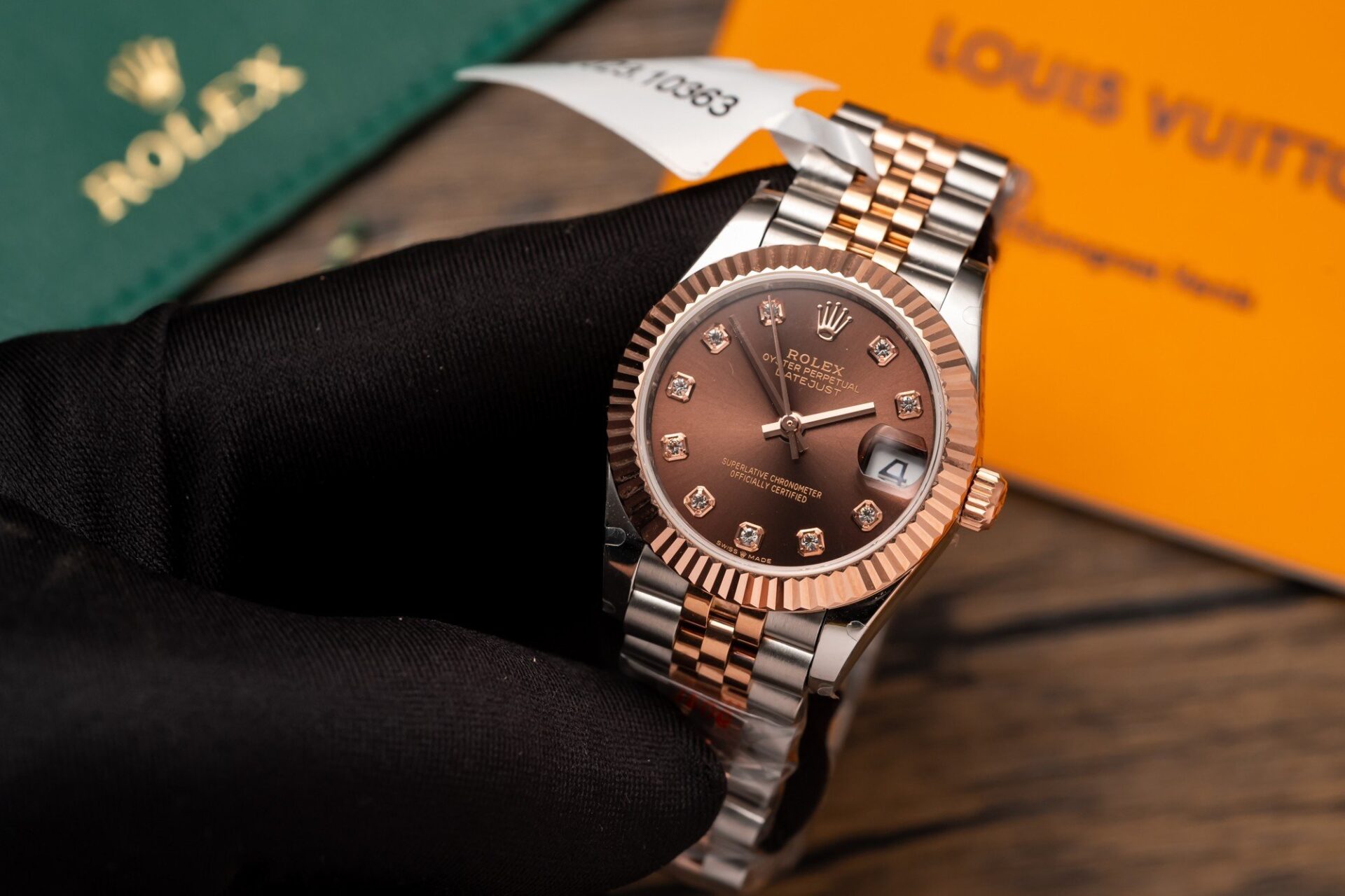 Rolex Best Replica Watch DateJust Gold Wrapped Chocolate Dial 31mm - Soul Replicas