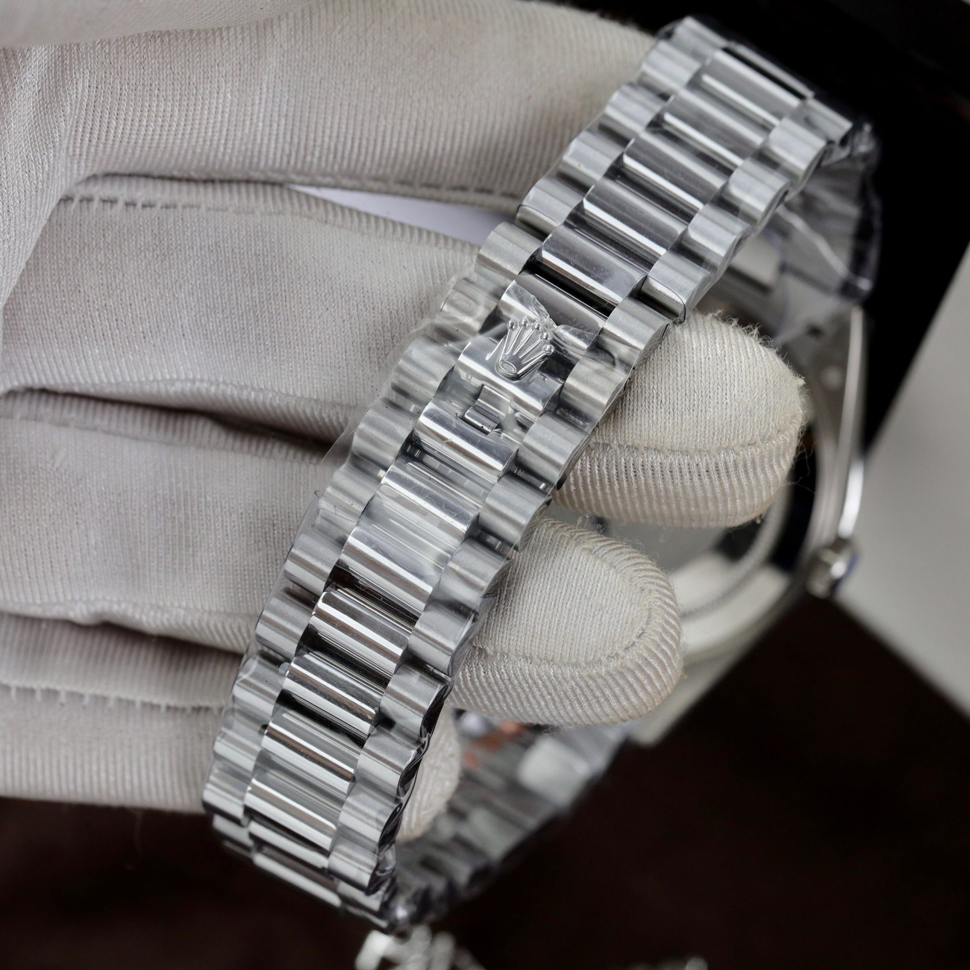 Rolex Replica Watch Day-Date Dial Meteorite Number Pile Diamond Moissanite 40mm - Soul Replicas