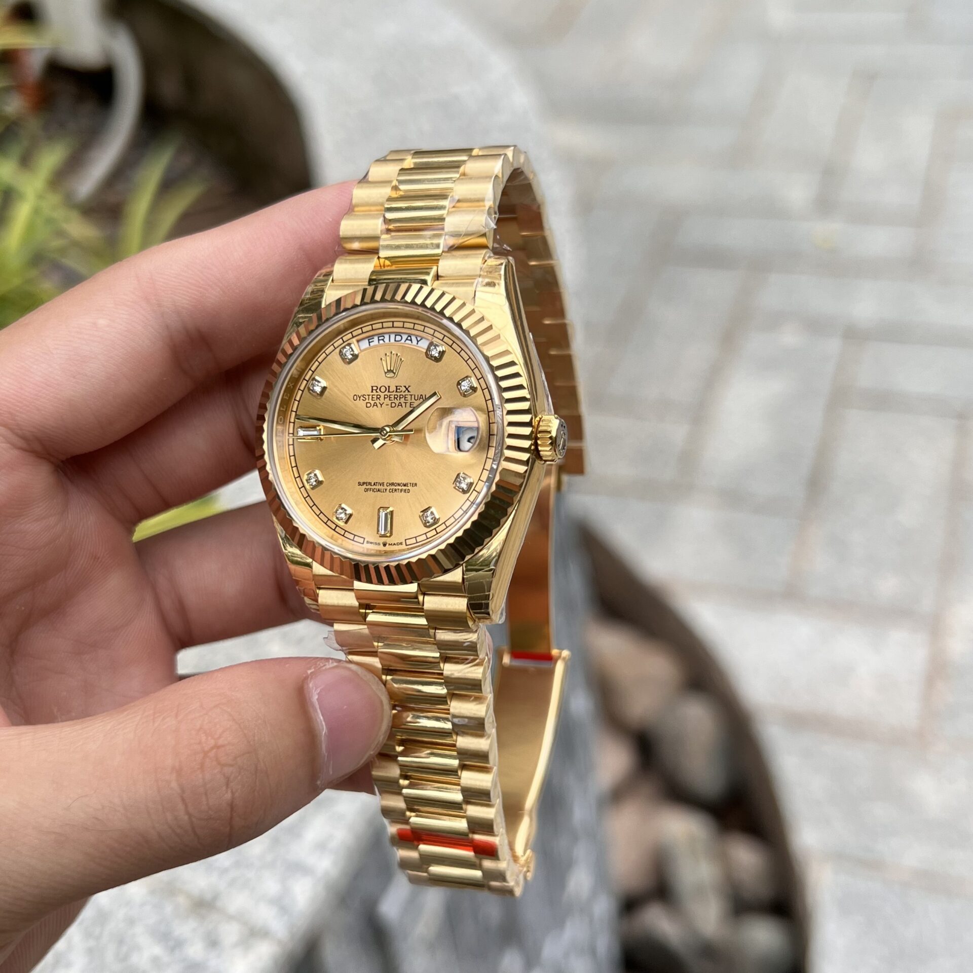 Rolex Day-Date Replica 1:1 Watch Champagne Dial Jubilee Strap 40mm - Soul Replicas