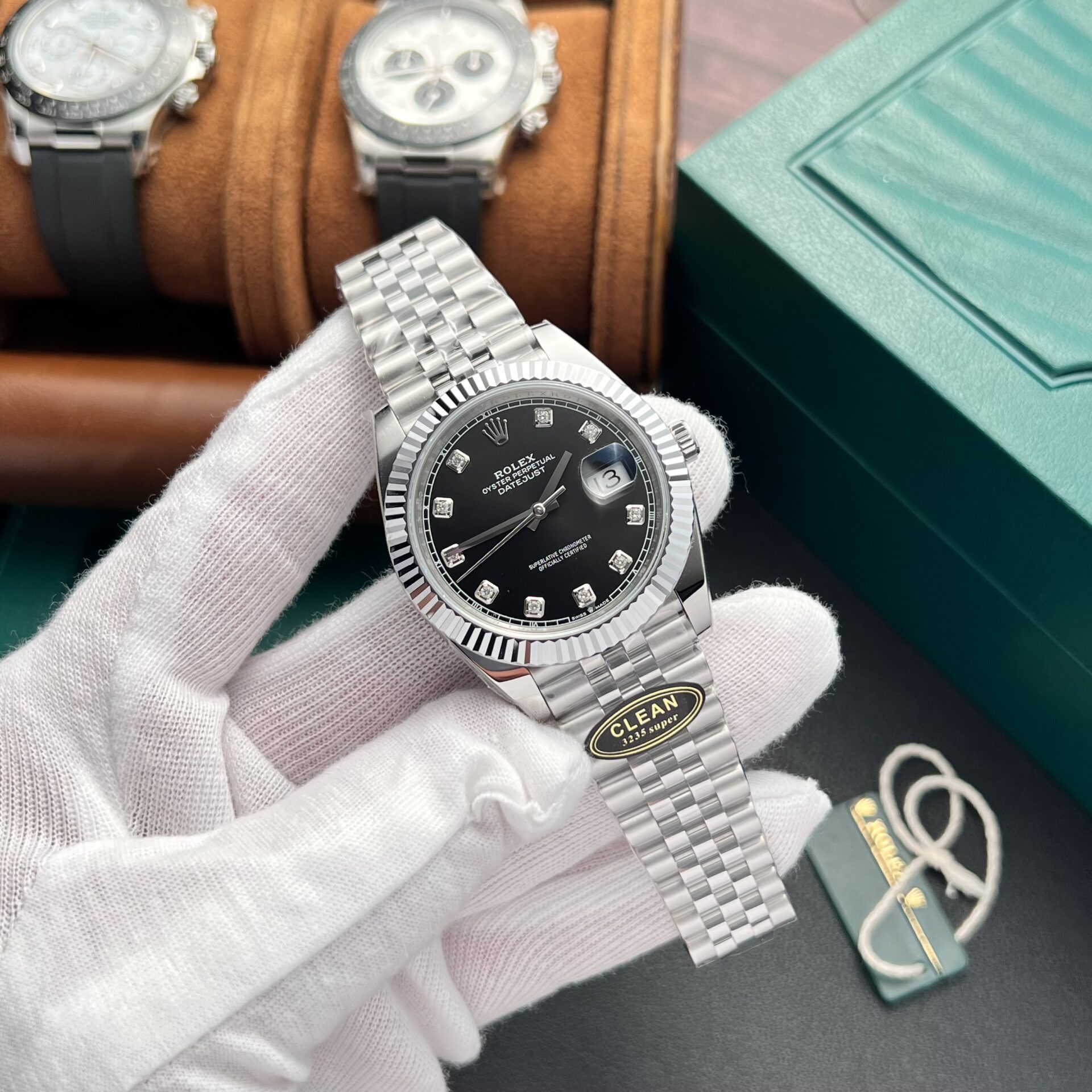 Rolex DateJust 126334 Replica Watch Black Dial With Diamond Clean Factory 41mm - Soul Replicas