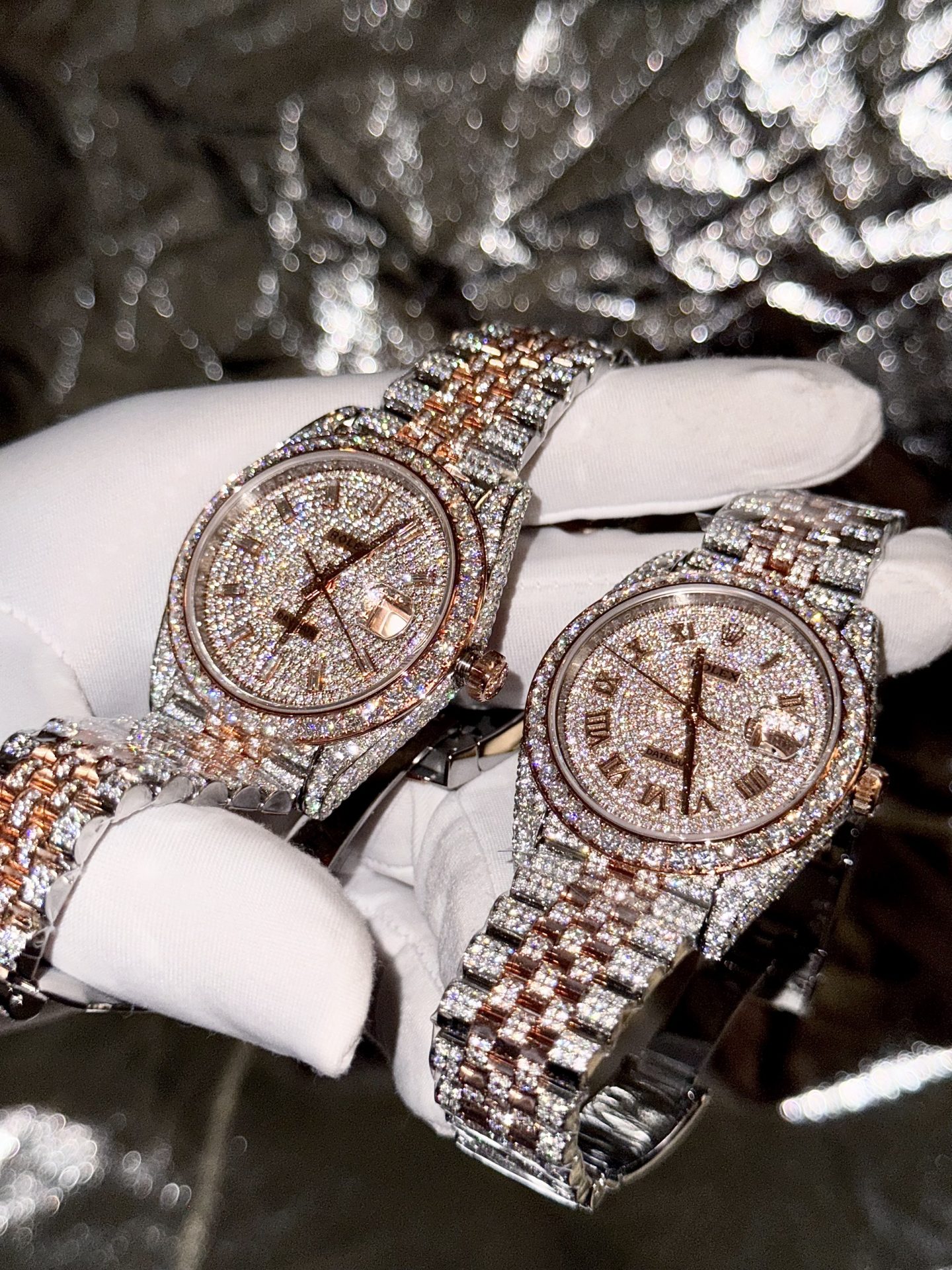 Rolex Replica 1:1 Watch DateJust With Full Diamond Moissanite Hong Kong 41mm - Soul Replicas