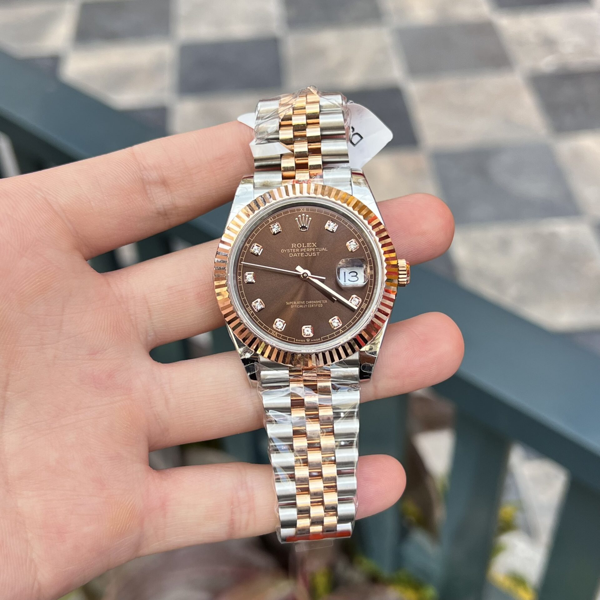 Rolex DateJust Replica Watch 18K Rose Gold Wrapped Chocolate Dial GMF 41mm - Soul Replicas