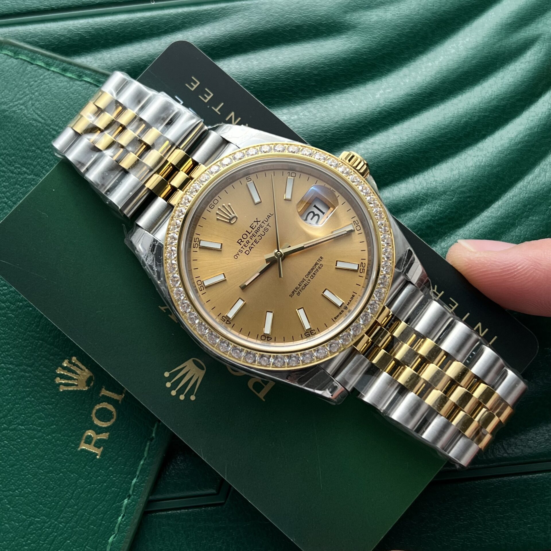 Rolex DateJust Replica Watch Demi Gold Diamonds Bezel EW Factory 36-41mm - Soul Replicas