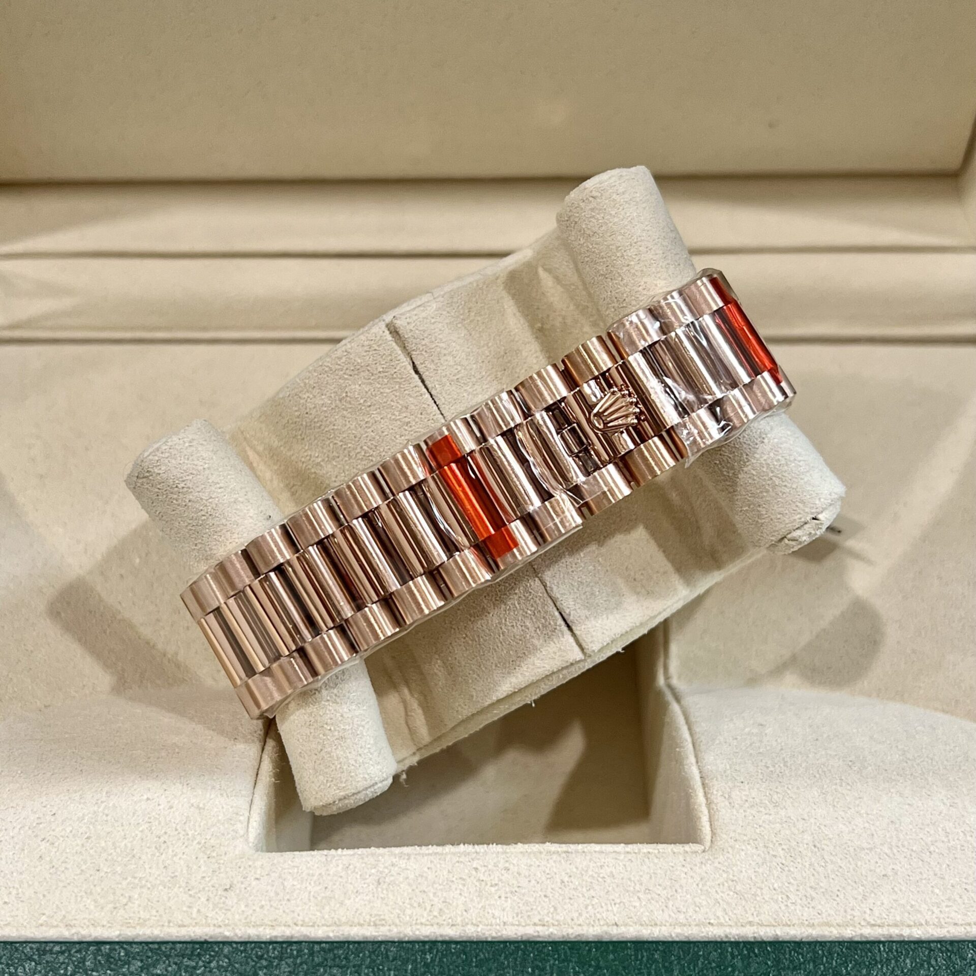 Rolex Fake Watch Day-Date Dial Chocolate Moissanite Diamonds Custom 40mm - Soul Replicas