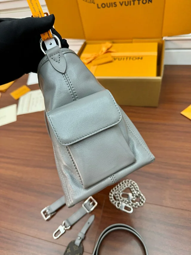 Carryall Cargo Black Knight Lambskin Tote Handbag Shoulder Bag Removable Adjustable Shoulder Strap Locomotive Chain m24861 m46203 - Soul Replicas