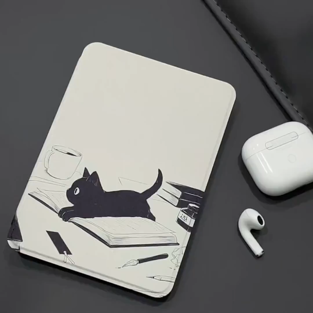 Cute cartoon cat pattern Kindle protective cover with handle strap - suitable for the all-new Kindle 11th generation (2022 model), Kindle Paperwhite 11th generation 6.8 inches (2021 model), and Kindle Oasis - soft shell, an excellent gift choice.