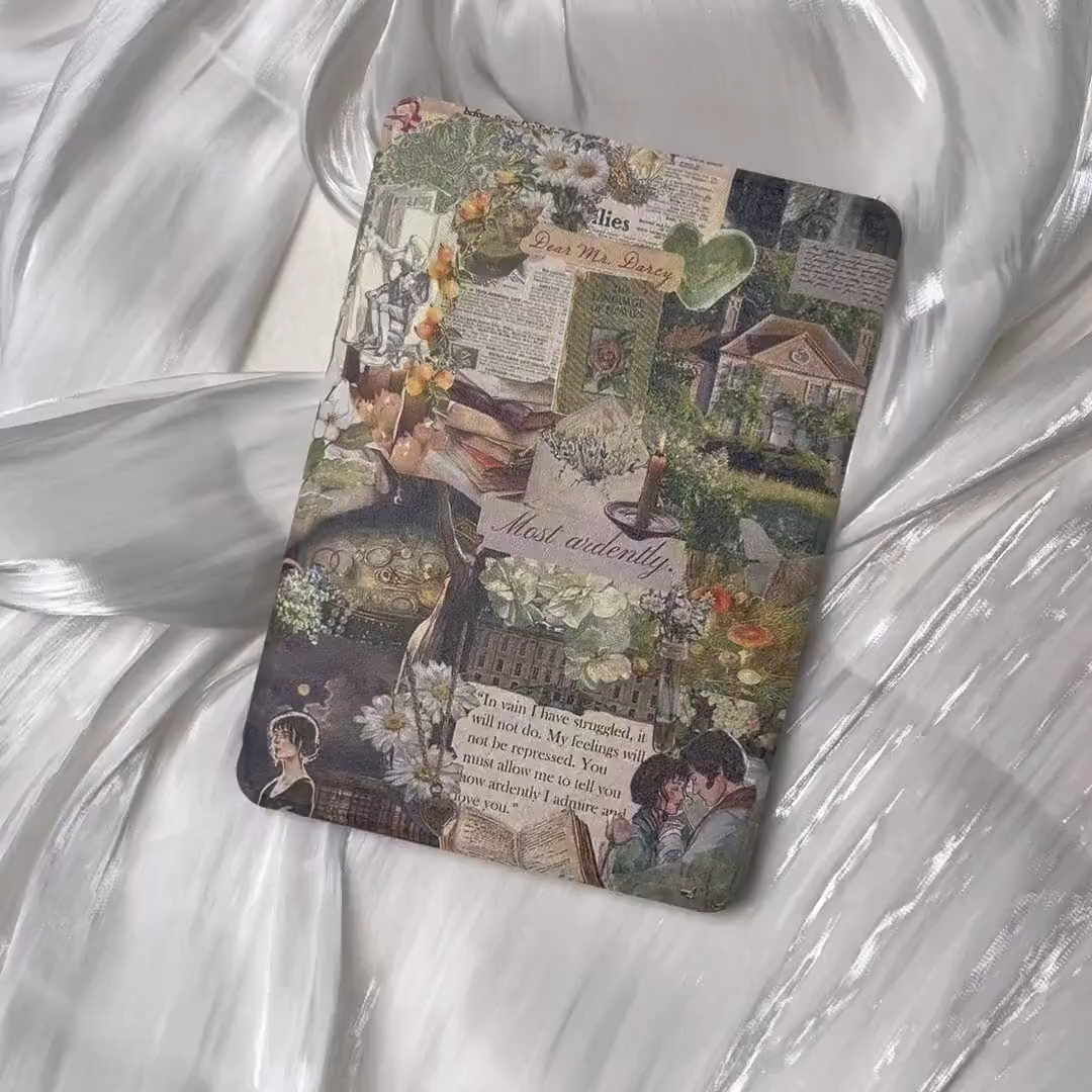 Poetry Magazine Graffiti Sticker Art Kindle Protective Cover with Handle Strap - Compatible with Kindle Paperwhite 11th Generation and All Models - Personalized Customization, Her Exclusive Gift