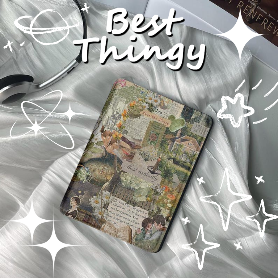 Poetry Magazine Graffiti Sticker Art Kindle Protective Cover with Handle Strap - Compatible with Kindle Paperwhite 11th Generation and All Models - Personalized Customization, Her Exclusive Gift