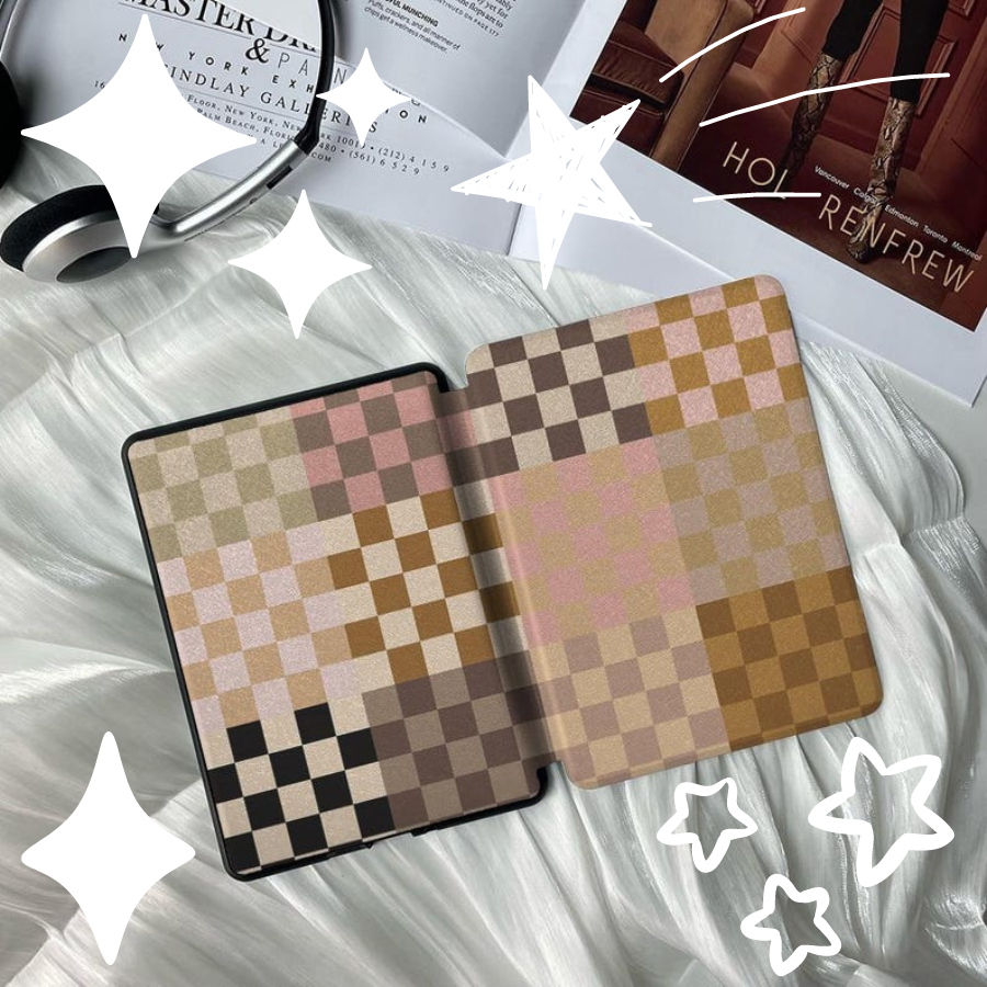 Kindle Case in Plaid Beige Mosaic Design - Fits All-New Kindle 11th Gen (2022), Kindle Paperwhite 11th Gen 6.8