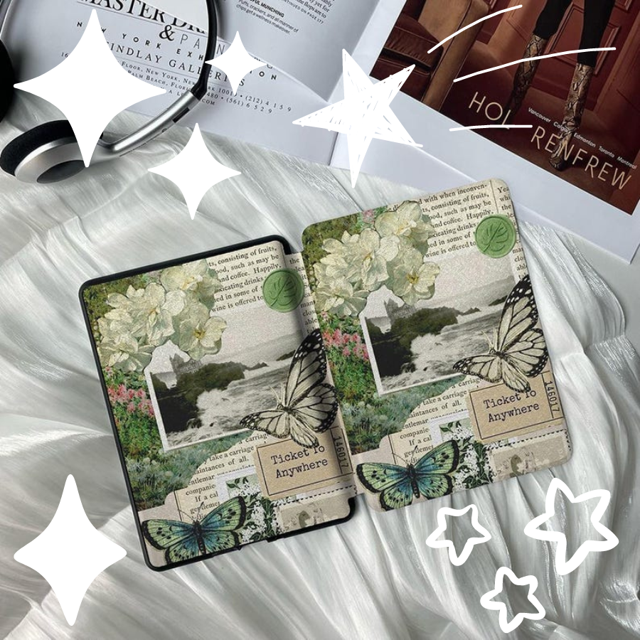 Scrapbook-Style Kindle Protective Cover with Handle Strap - Compatible with Kindle Paperwhite 11th Generation and Entire Series - Her Exclusive Personalized Gift