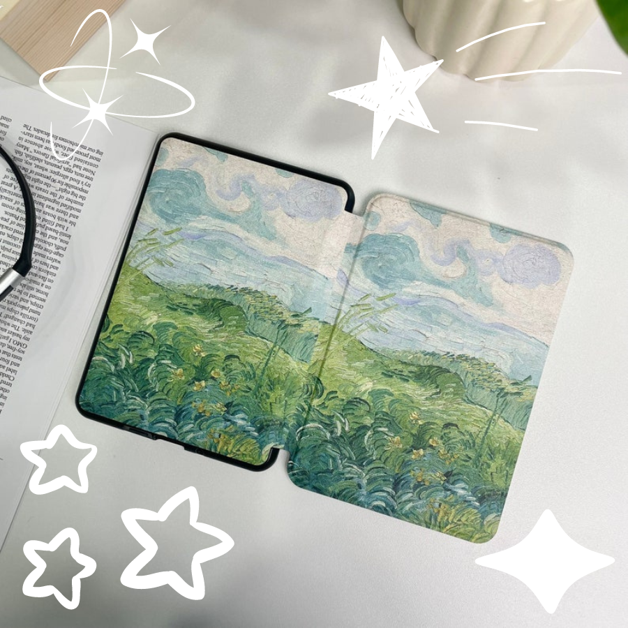 Landscape Pattern Kindle Protective Cover with Handle Strap - Compatible with Kindle Paperwhite 1st/2nd/3rd/4th Generation, Kindle 2019/2022 Models - Includes Hand Strap, Kindle Paperwhite Shell